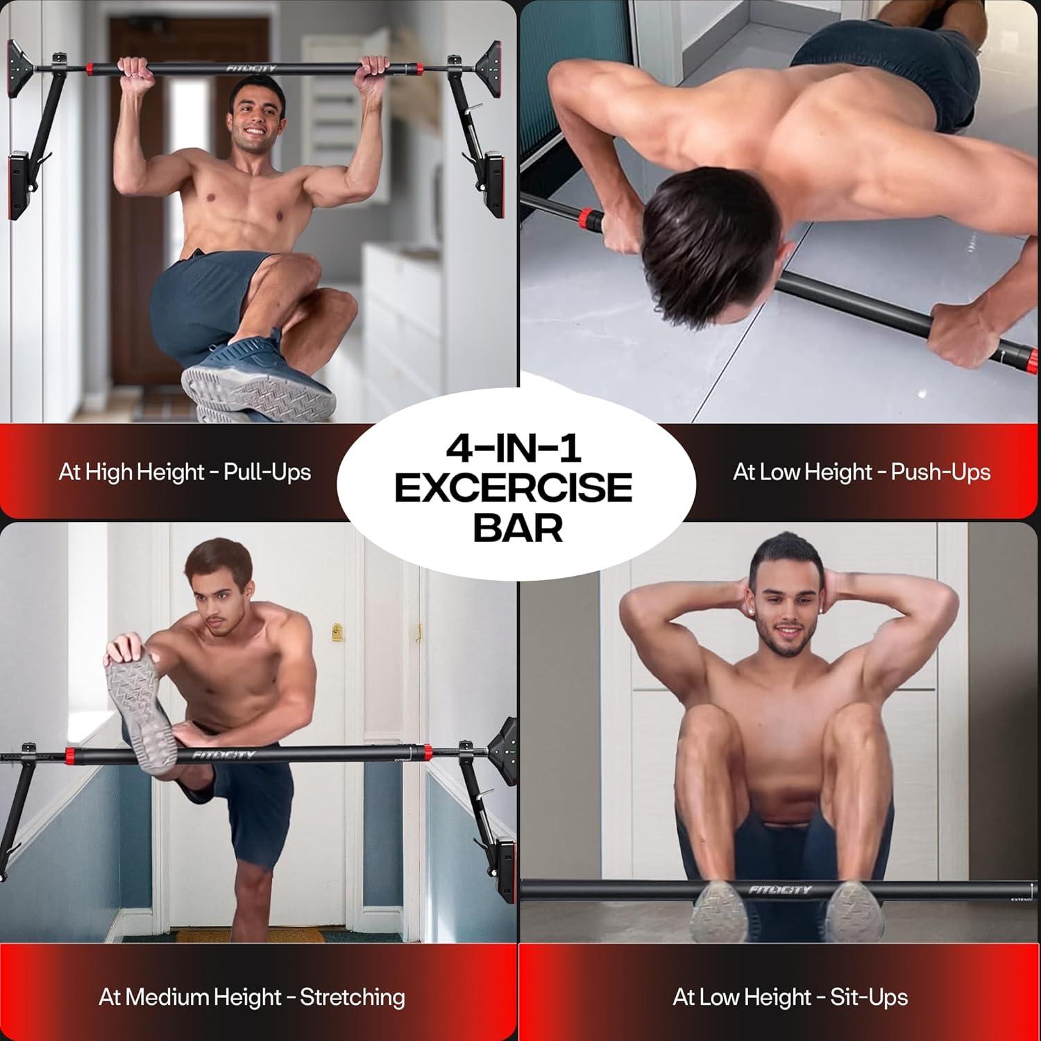 Barra de Dominadas Ajustable FITLICITY para Puerta 75.9-95.3 cm