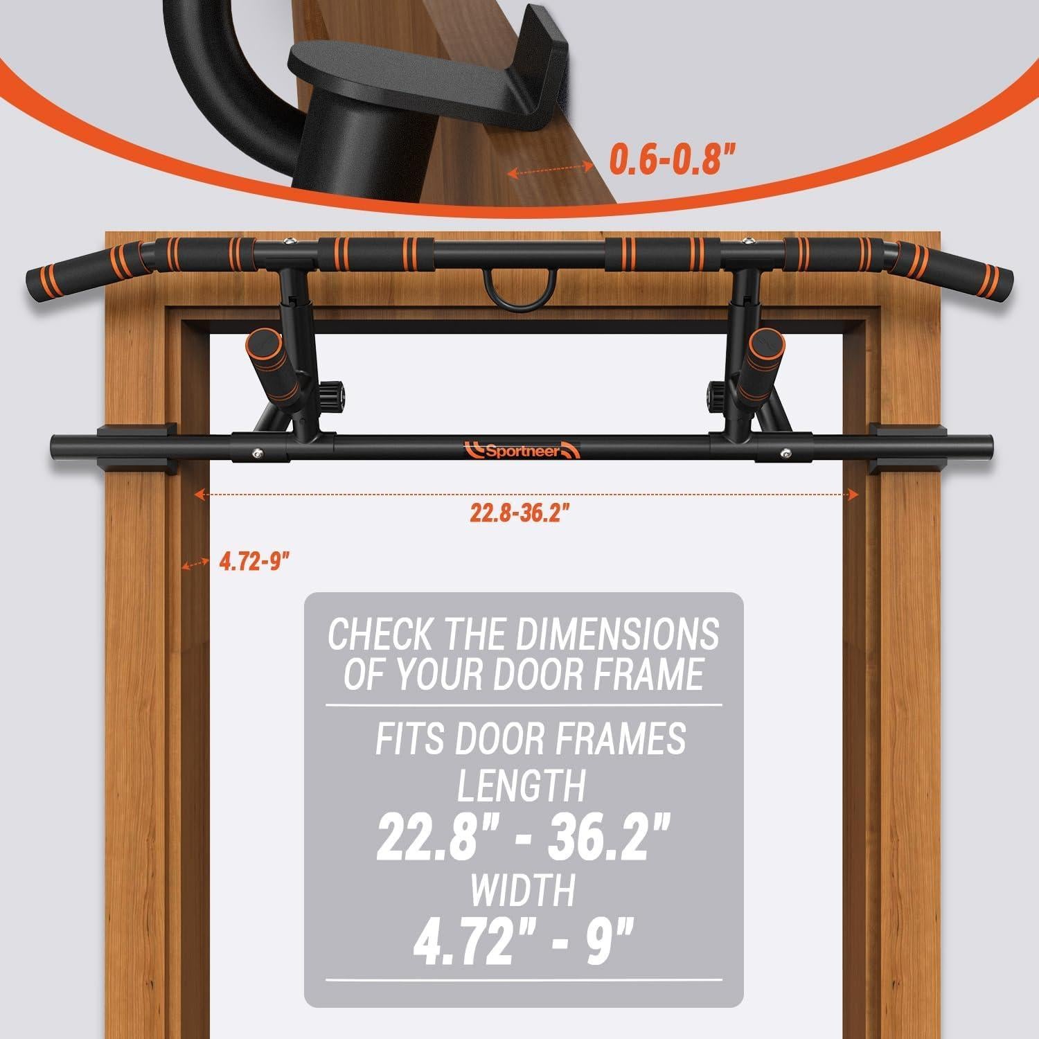 Barra de Dominadas Sportneer Plegable para Puerta 440lb