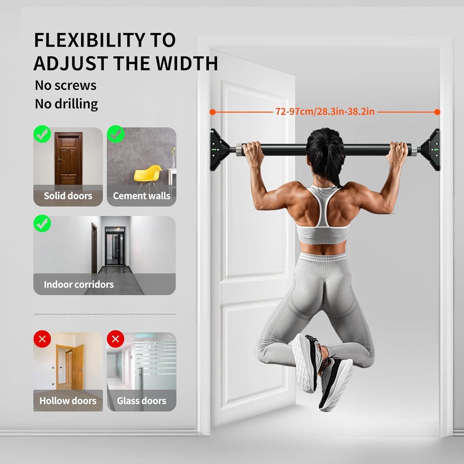 Barra de Dominadas PROIRON Ajustable 72-97cm 200kg