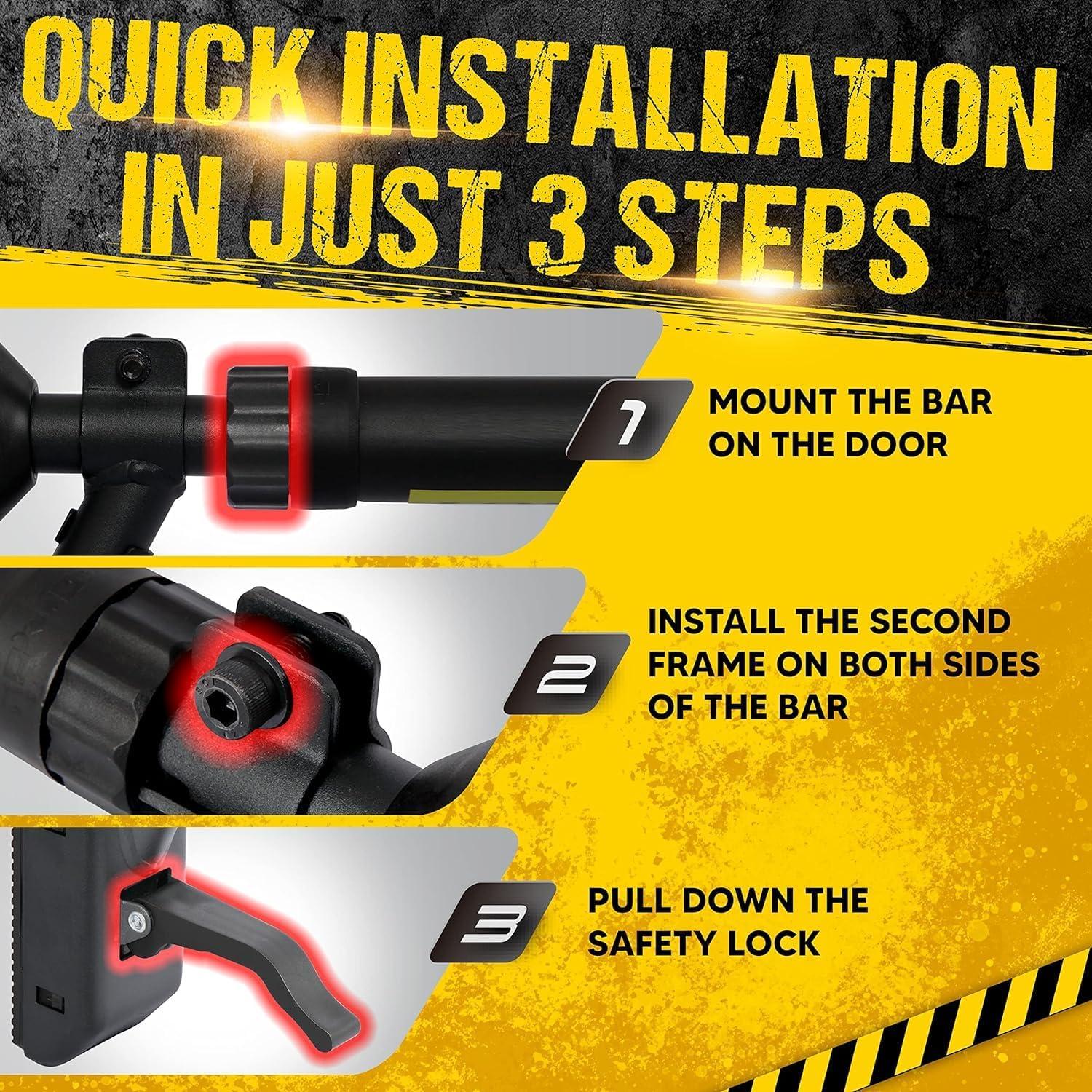 Barra de Dominadas E-Jet Sport 78-98 cm con Bloqueo Seguro