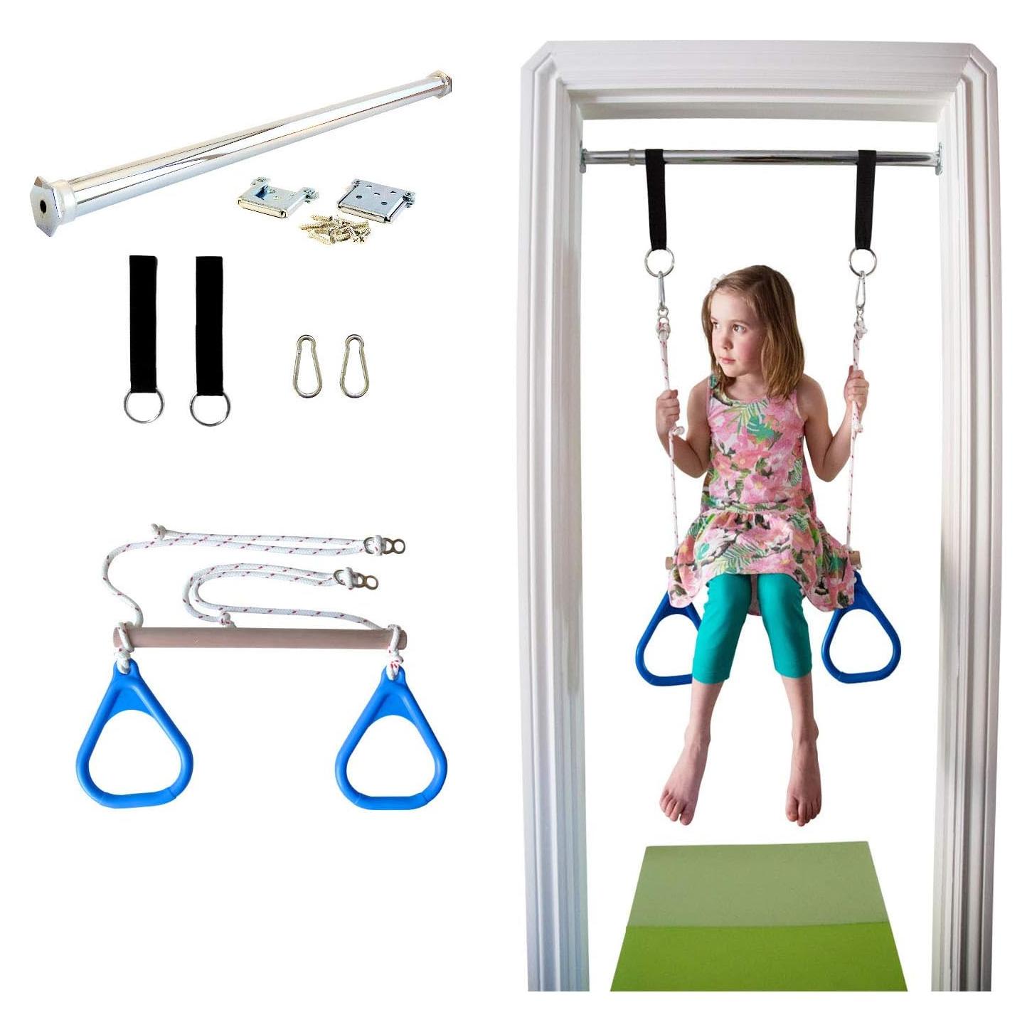 Columpio de Puerta DreamGYM - Barra de Trapecio y Anillos 100kg