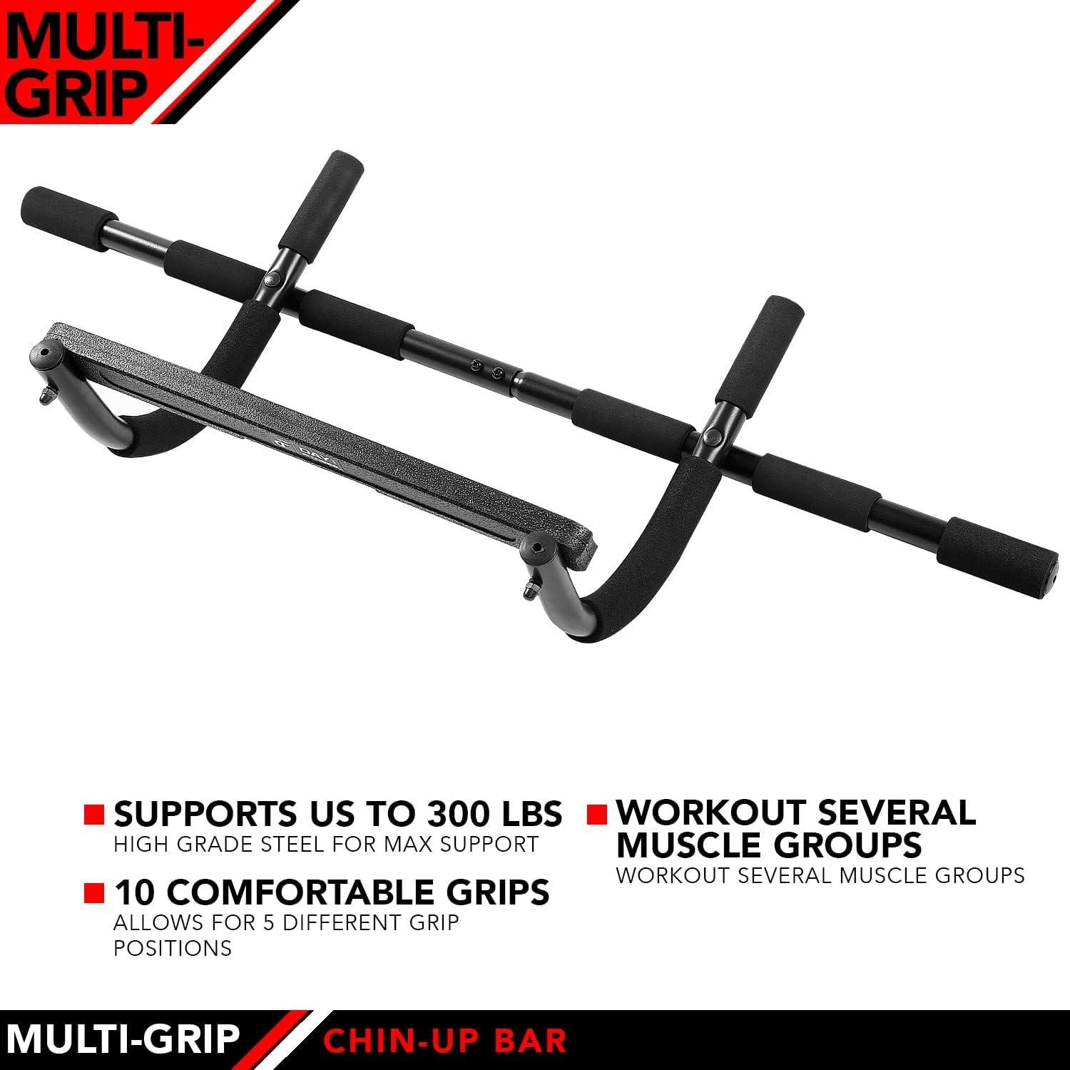 Barra de Dominadas JFIT Multi-Grip 136 kg Acero Acolchada