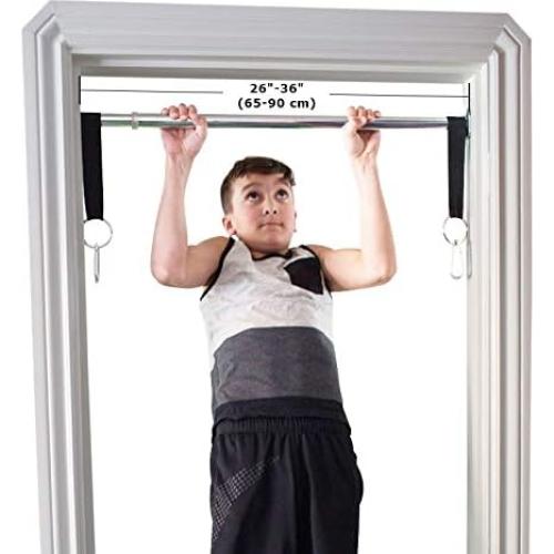 Columpio de Puerta DreamGYM con Barra de Trapecio y Anillos Rojos