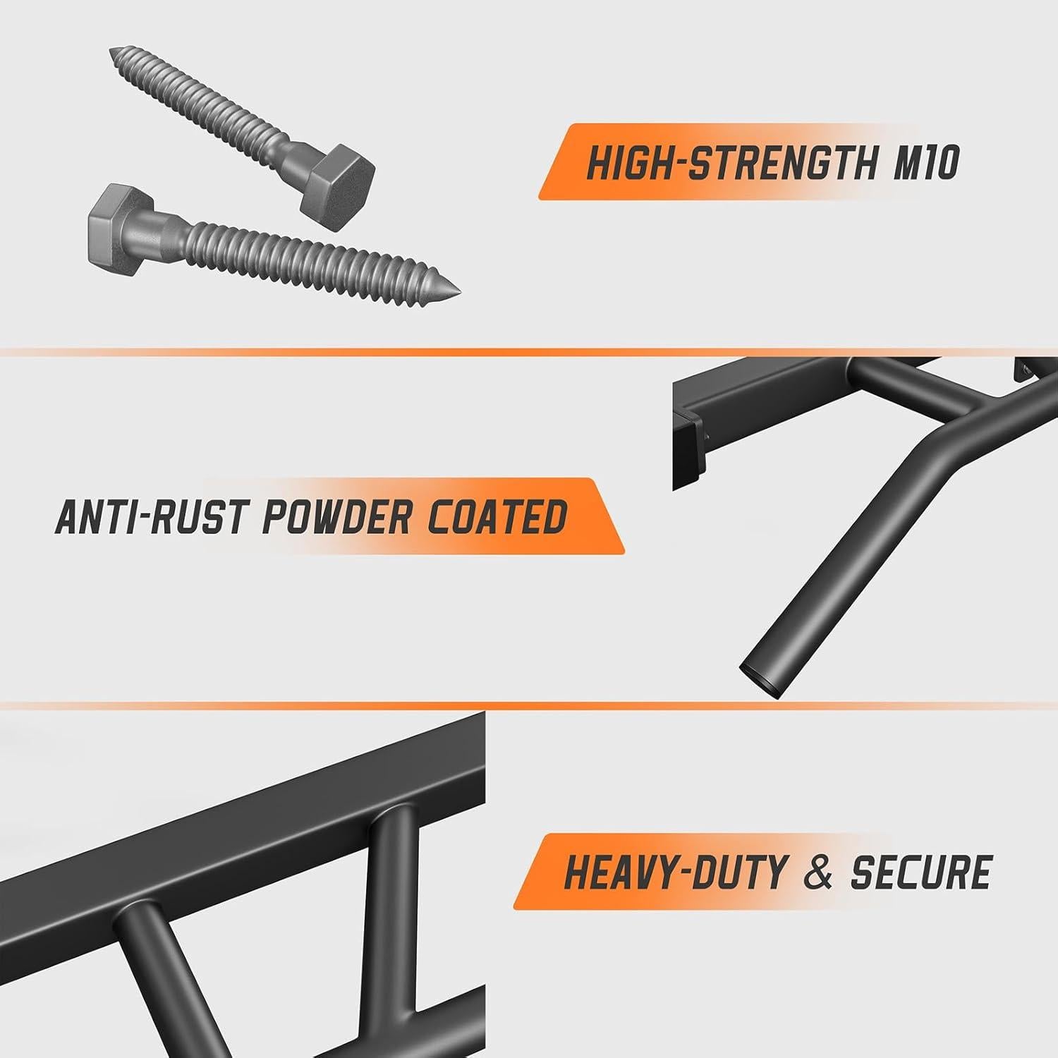 Barra de Dominadas Jusgym Montada en Pared 272 kg 14 Posiciones