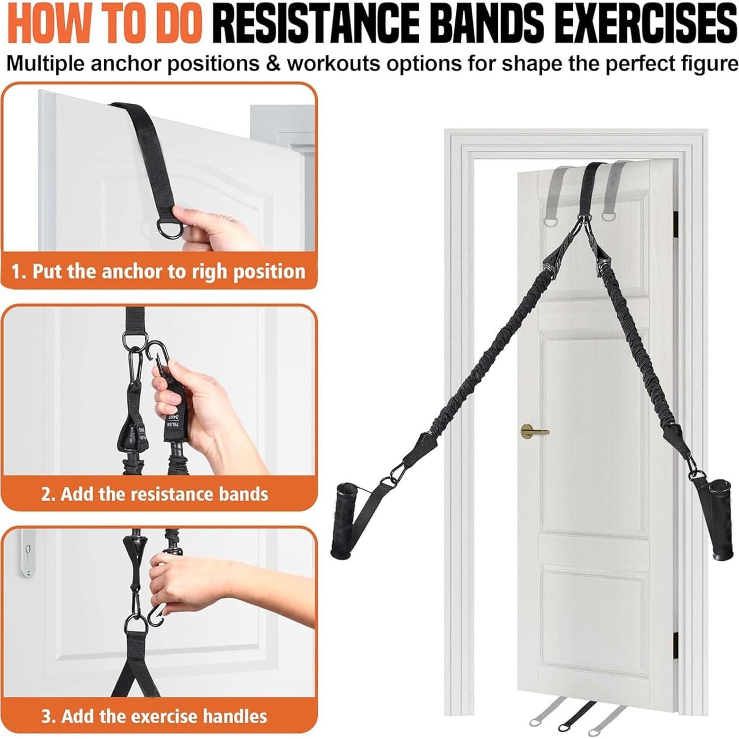 Bandas de Asistencia para Dominadas GlamFlex Ajustables 34 kg