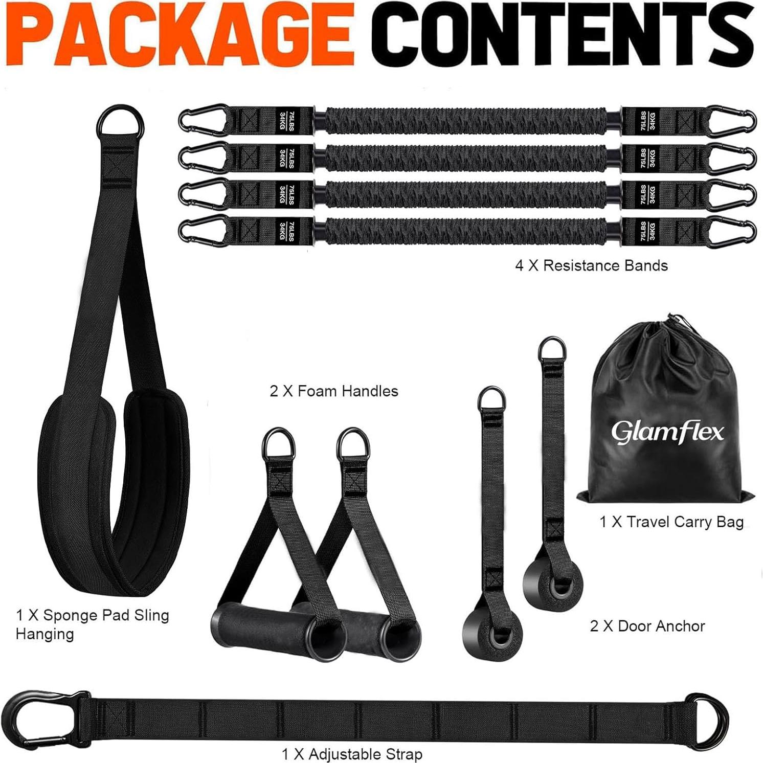 Bandas de Asistencia para Dominadas GlamFlex Ajustables 34 kg