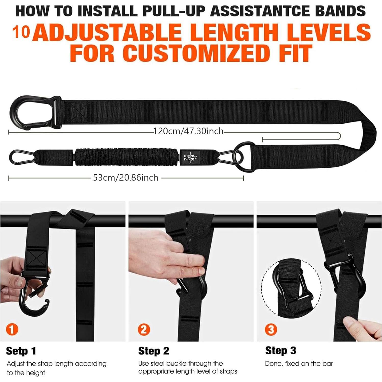 Bandas de Asistencia para Dominadas GlamFlex Ajustables 34 kg