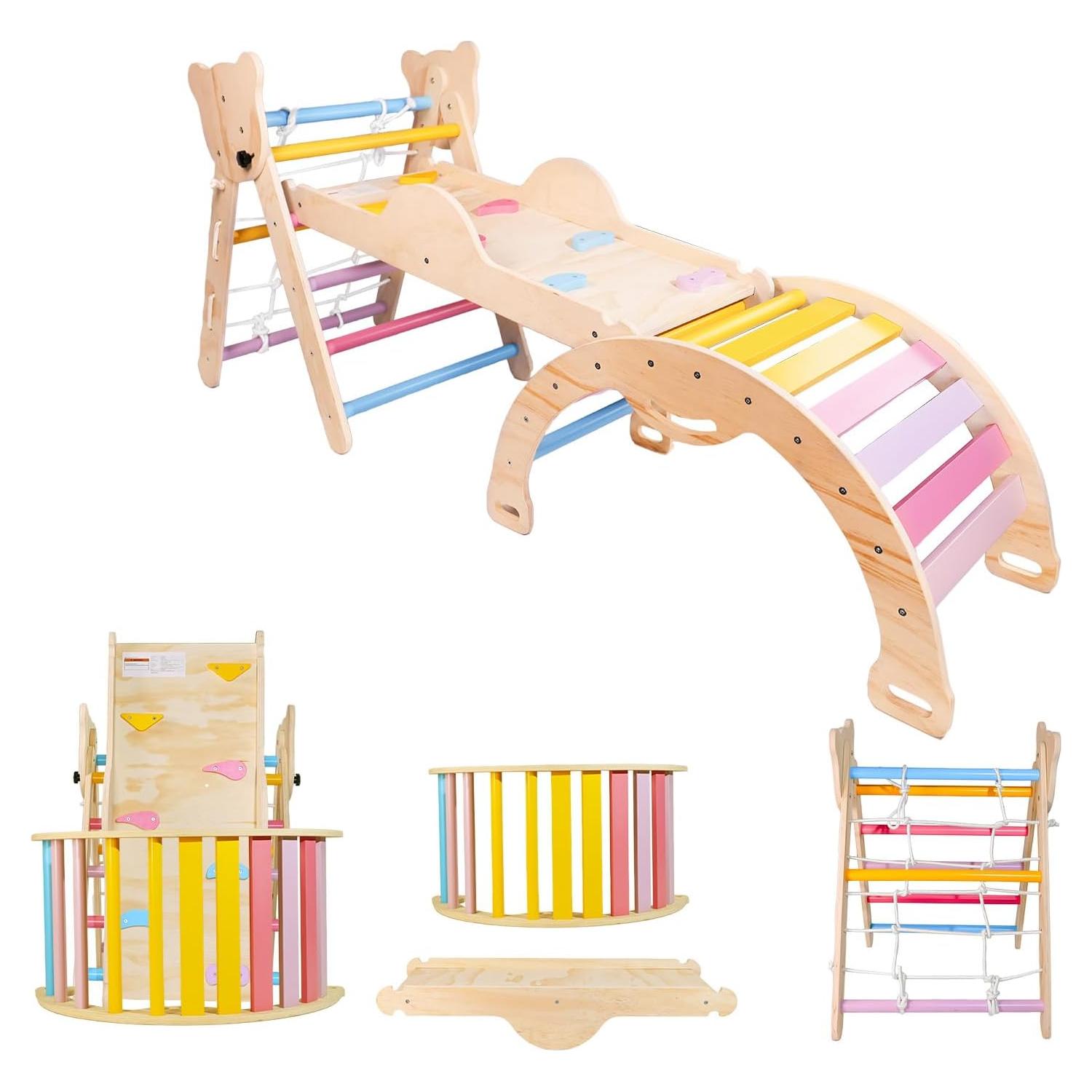 Juego de Triángulo de Escalada Montessori 7 en 1 Madera