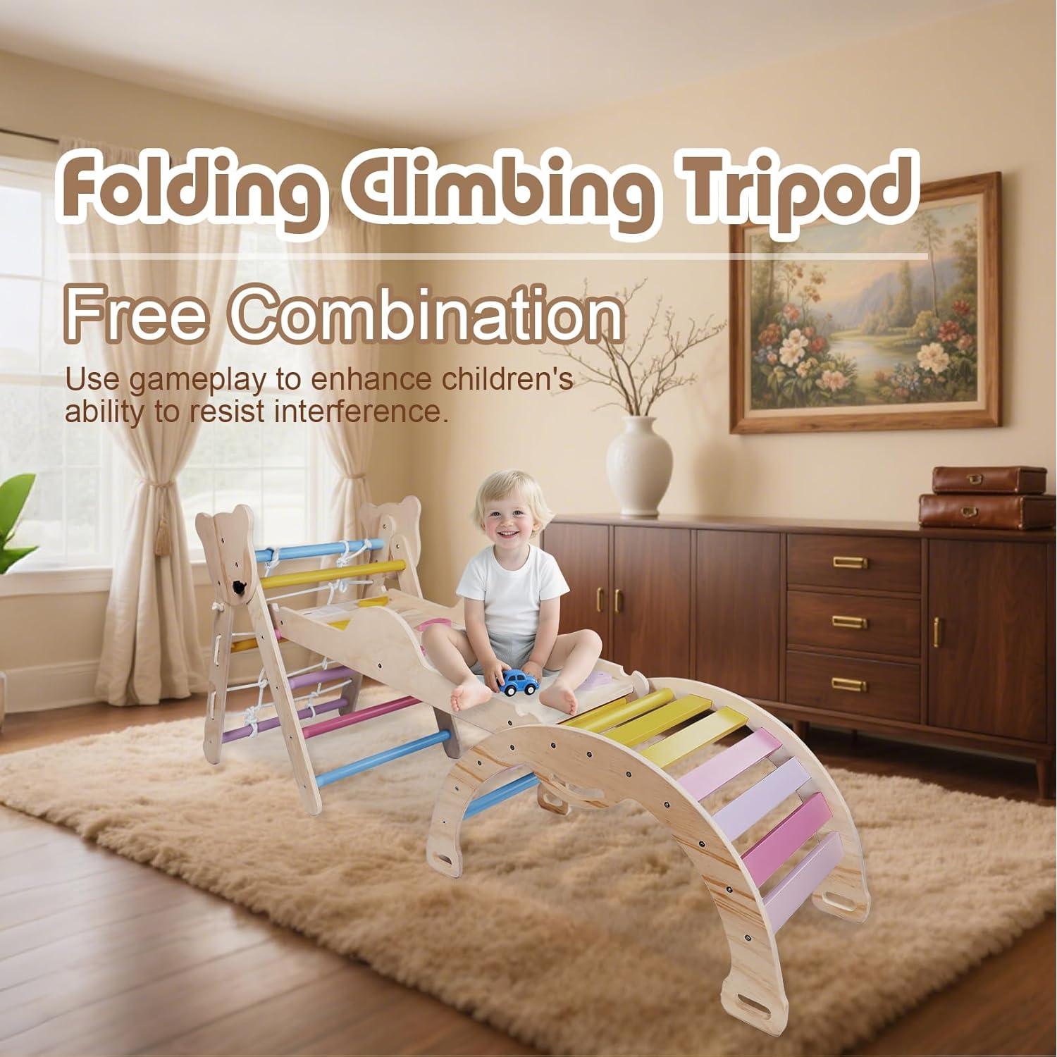 Juego de Triángulo de Escalada Montessori 7 en 1 Madera