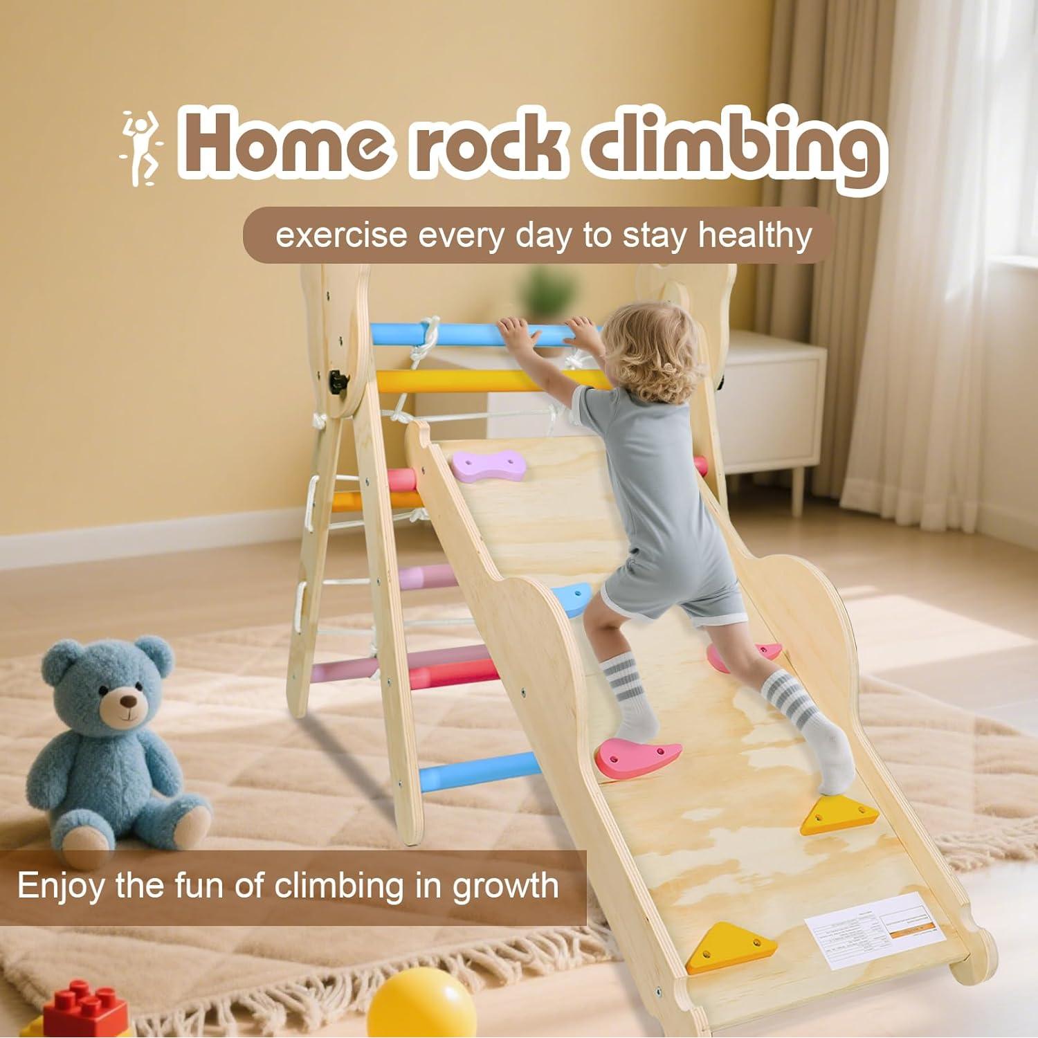 Juego de Triángulo de Escalada Montessori 7 en 1 Madera