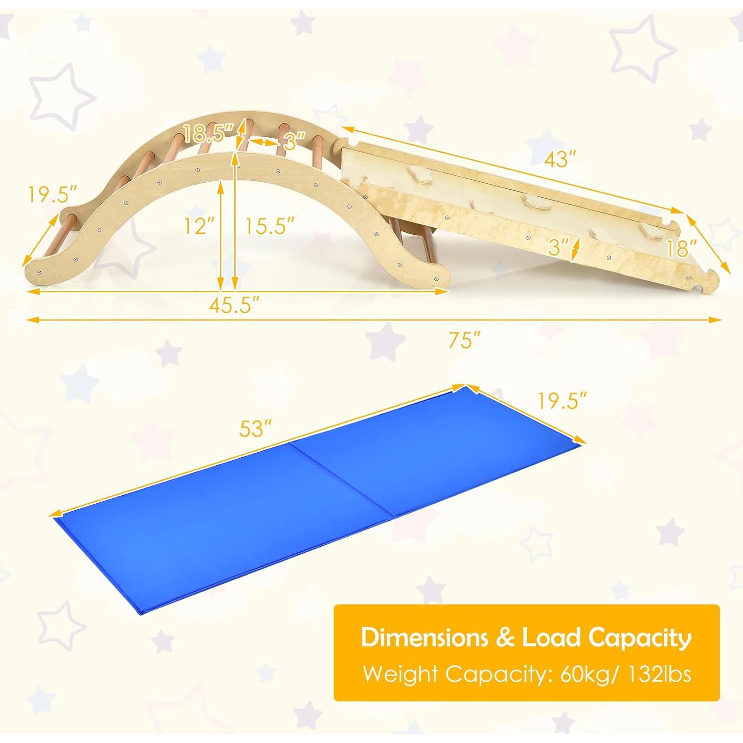 Costzon Estructura de Escalada 3 en 1 de Madera Montessori