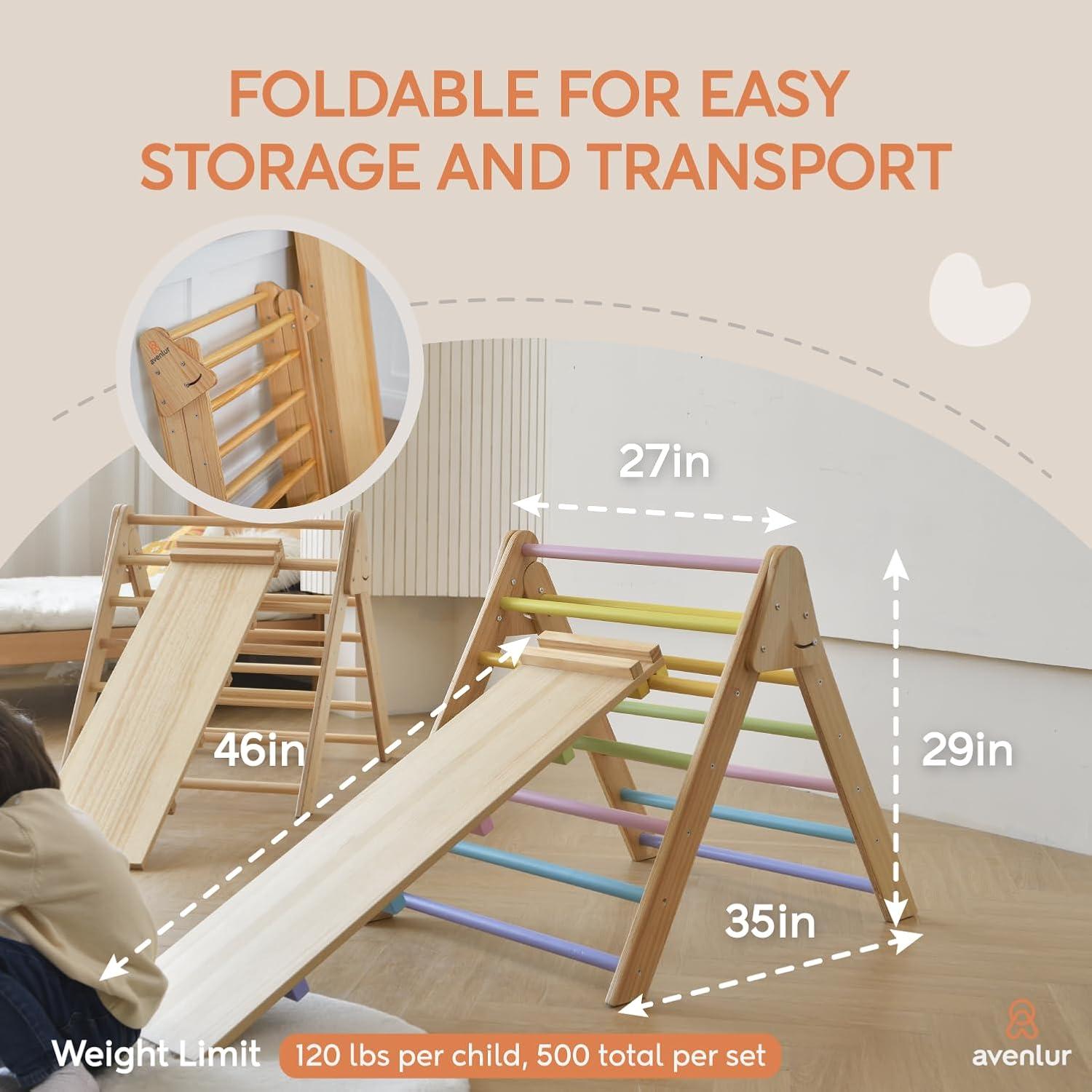 Avenlur Olive 3 en 1 Escalera Triangular Plegable para Niños