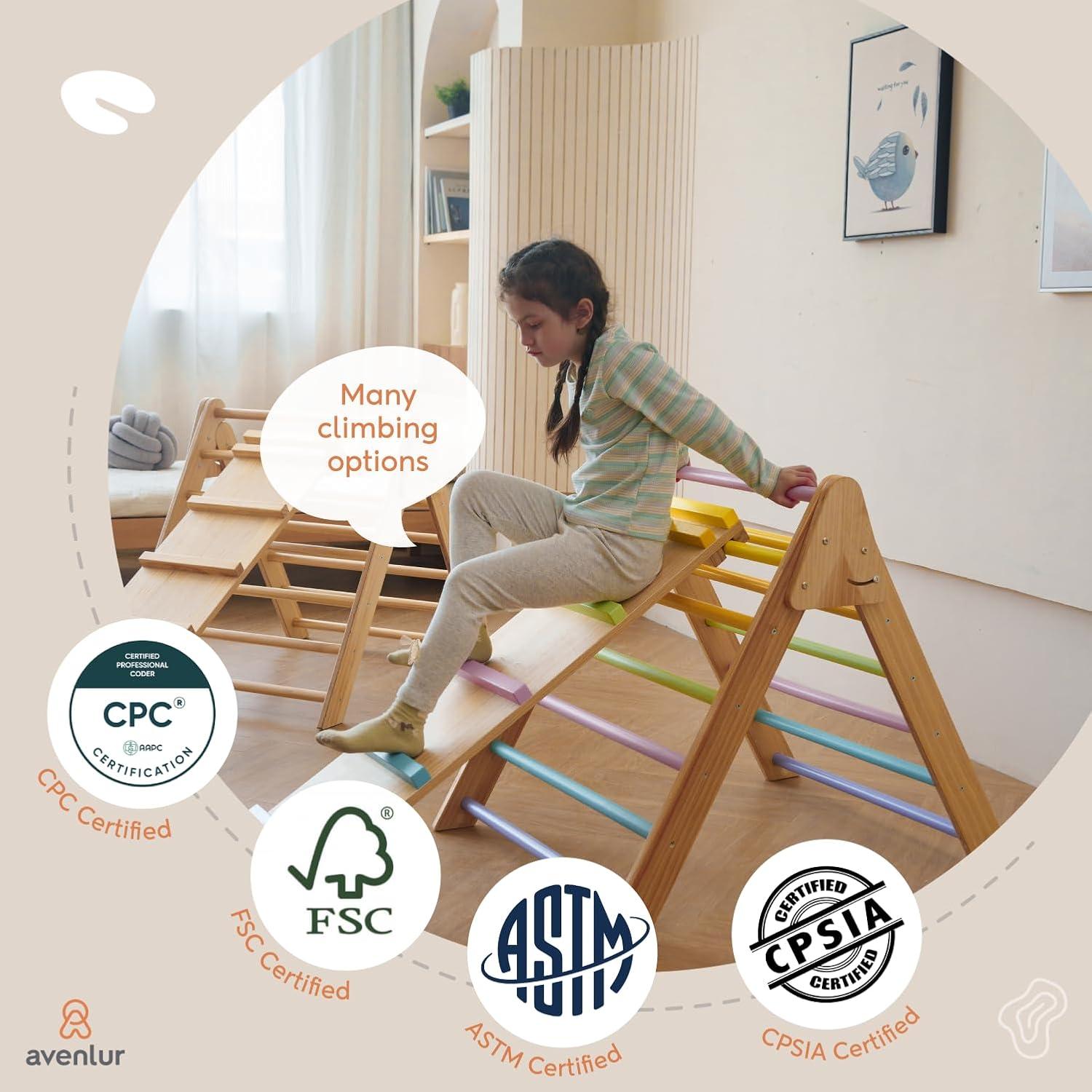 Avenlur Olive 3 en 1 Escalera Triangular Plegable para Niños