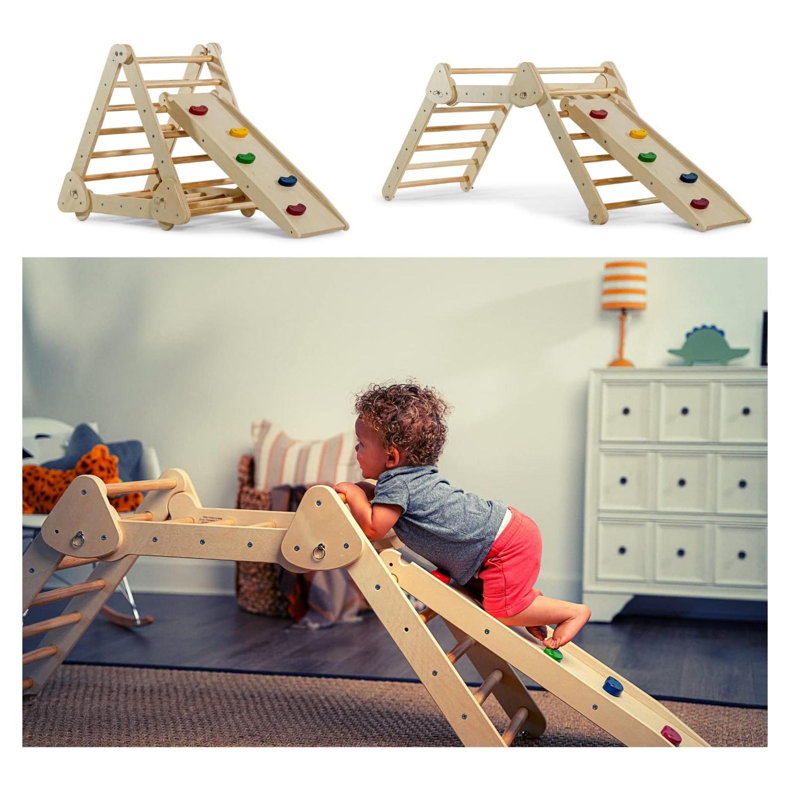 Avenlur Vicus 4 en 1 Gimnasio de Escalada de Madera para Niños