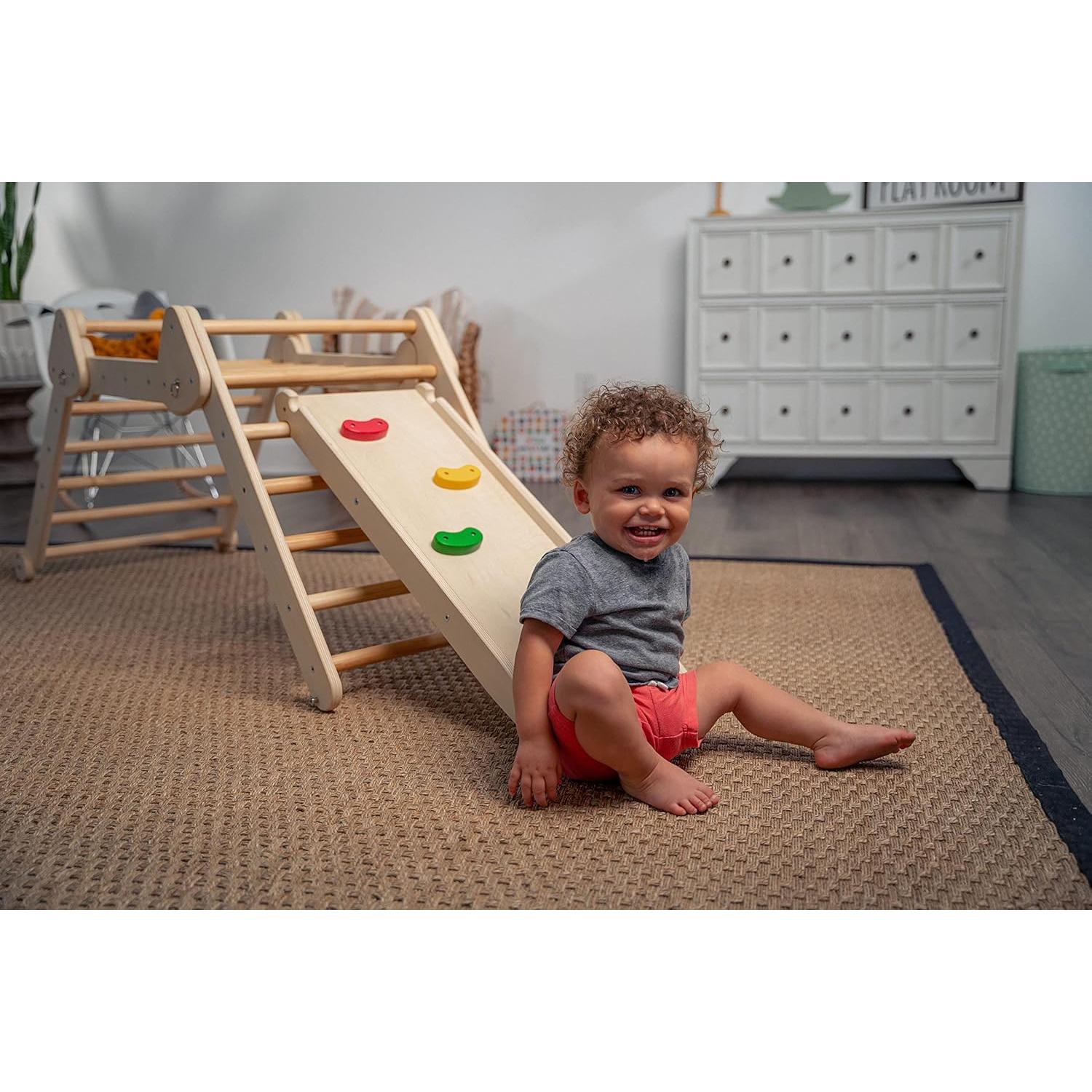 Avenlur Vicus 4 en 1 Gimnasio de Escalada de Madera para Niños