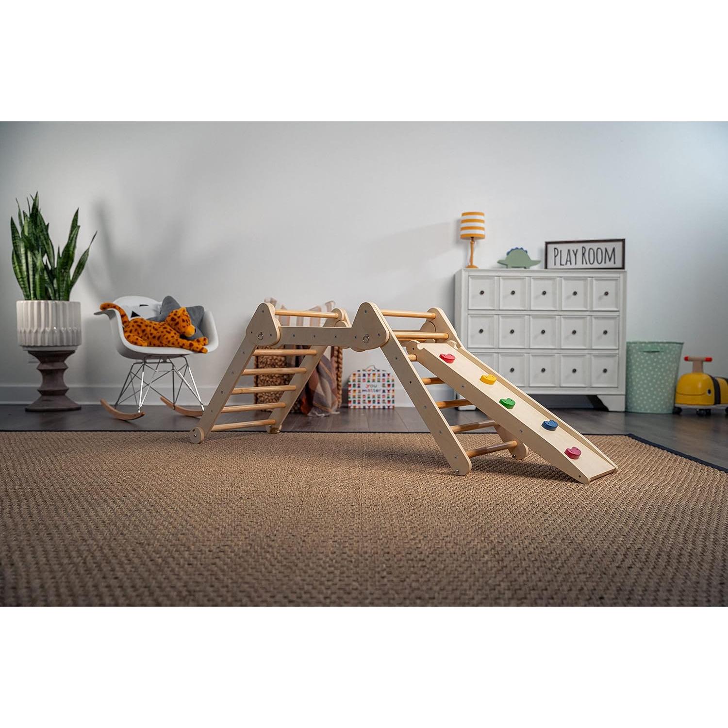 Avenlur Vicus 4 en 1 Gimnasio de Escalada de Madera para Niños