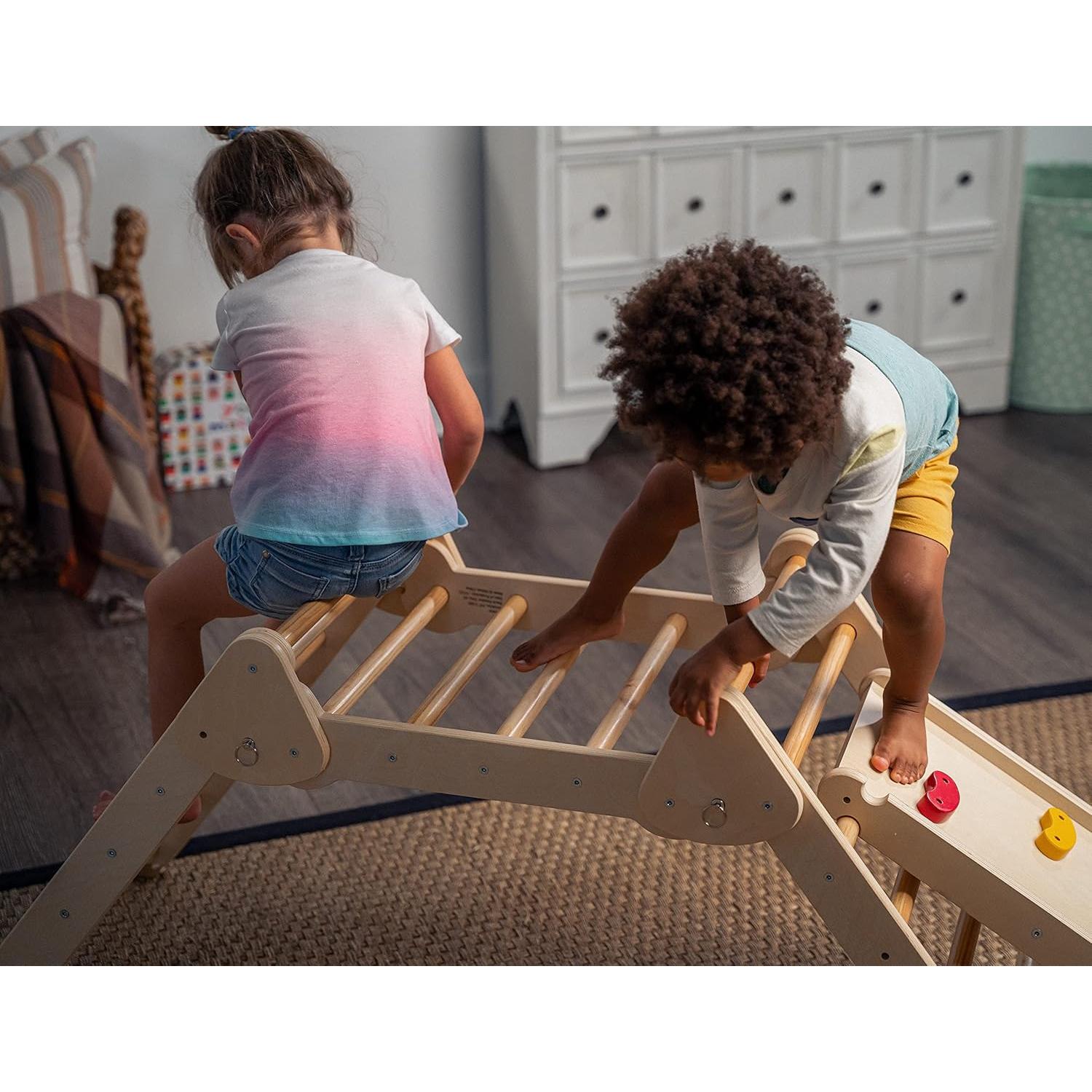 Avenlur Vicus 4 en 1 Gimnasio de Escalada de Madera para Niños