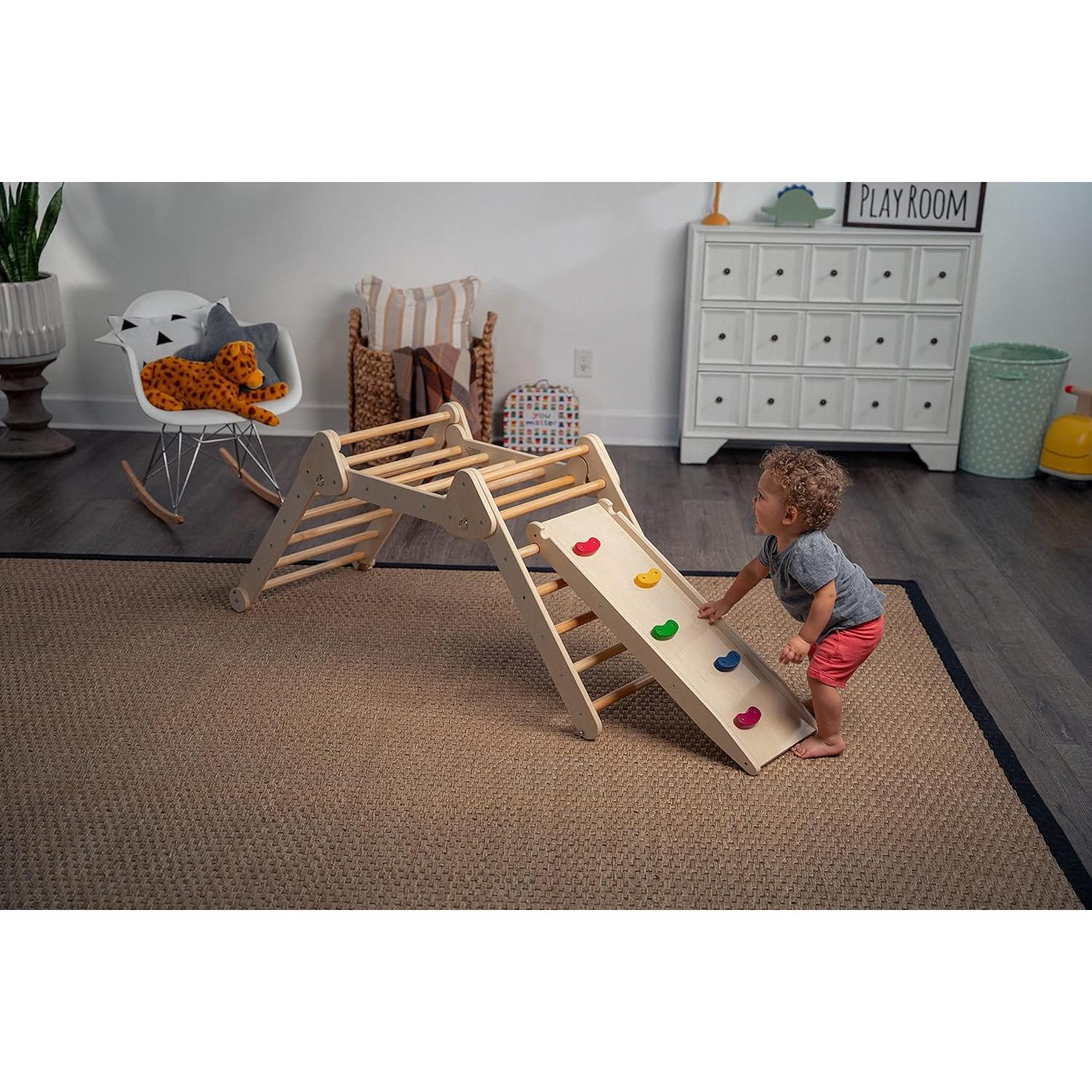 Avenlur Vicus 4 en 1 Gimnasio de Escalada de Madera para Niños