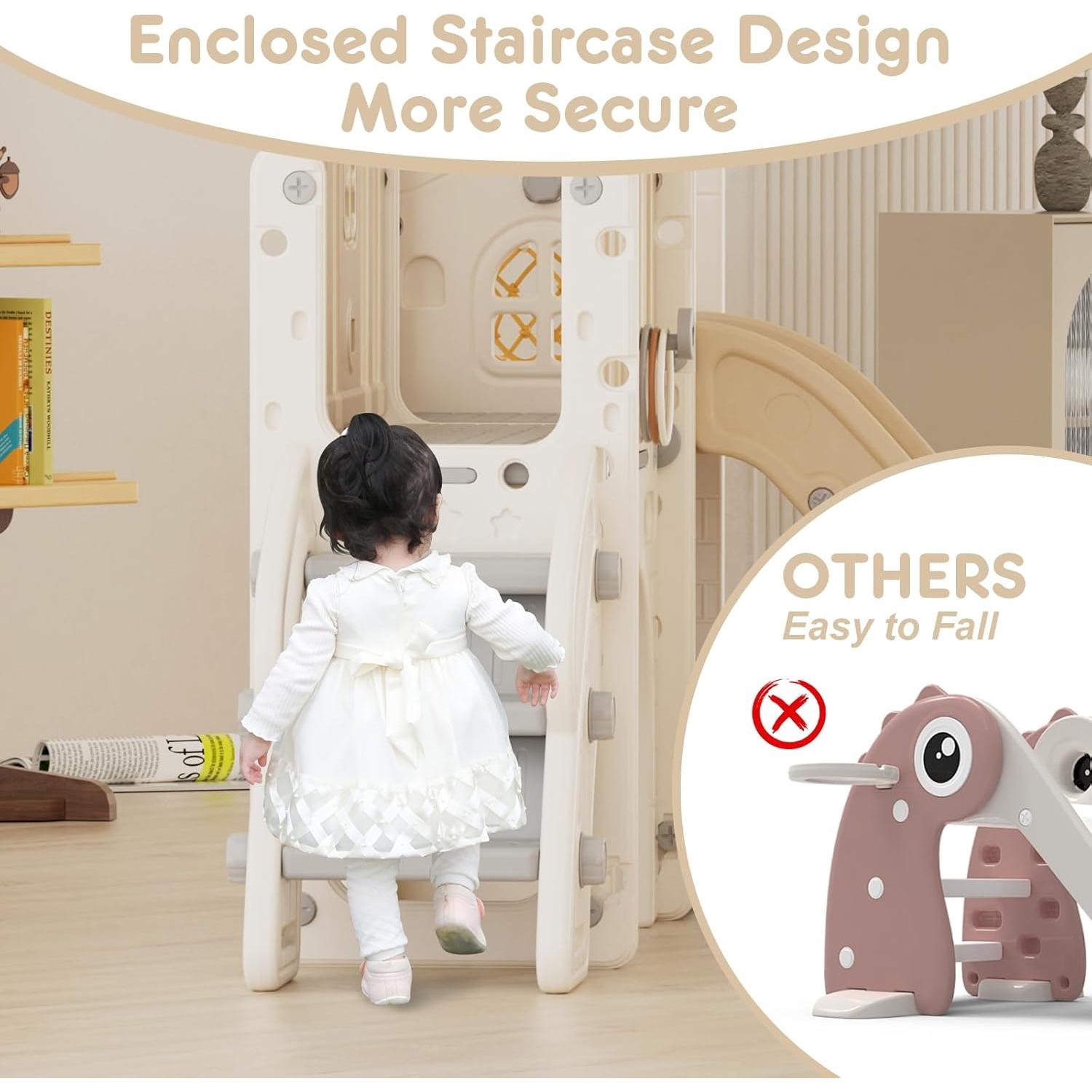 Parque Infantil 8 en 1 YUFU para Niños 1-3 Años Beige/Café