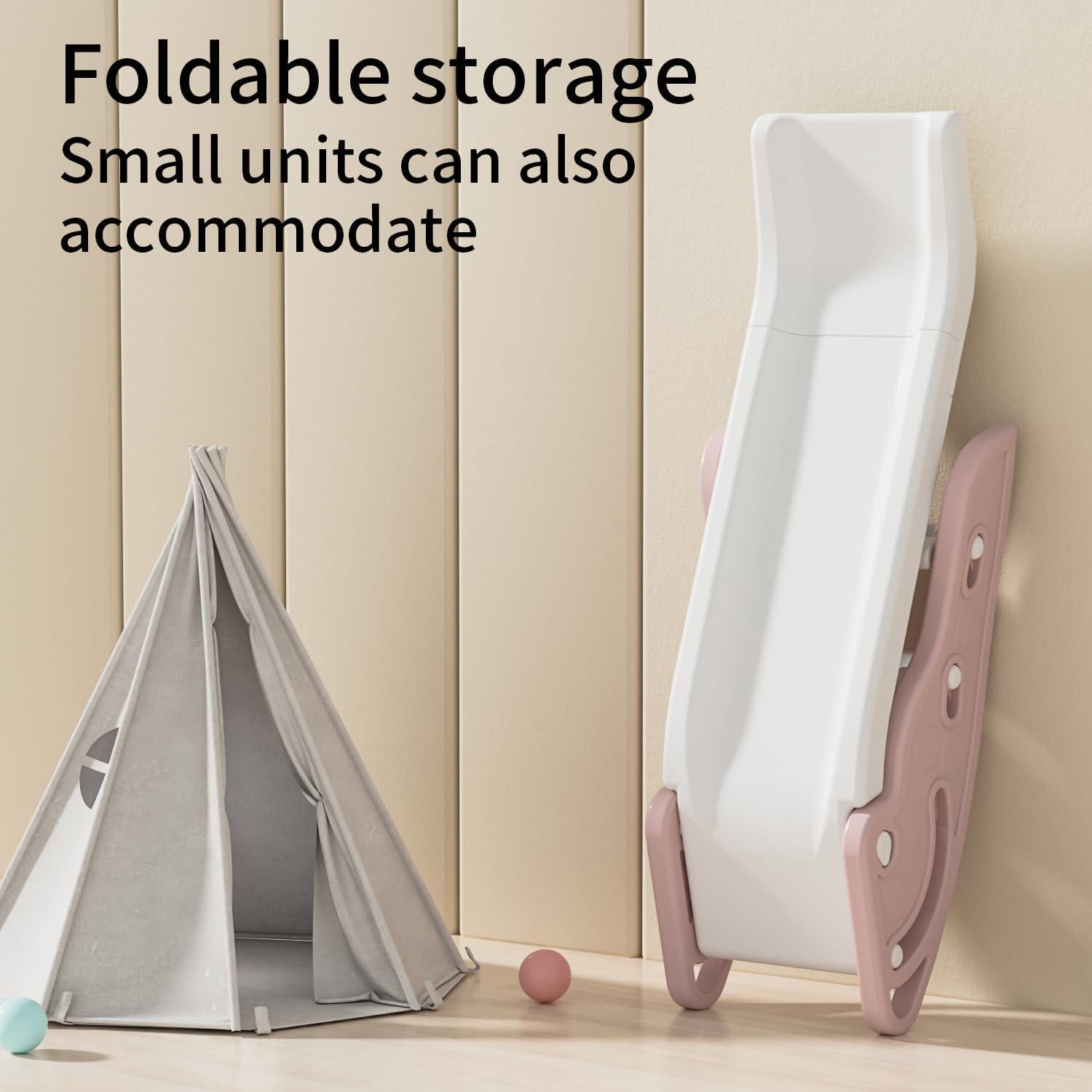 Tobogán Plegable Gupamiga Rosa para Niños 1-3 Años