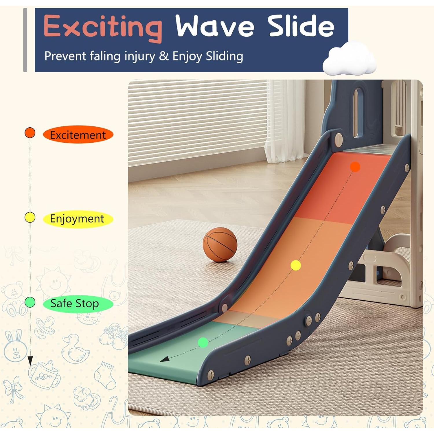 Tobogán para Niños Baotree YYJ24056 con Escalador y Aro