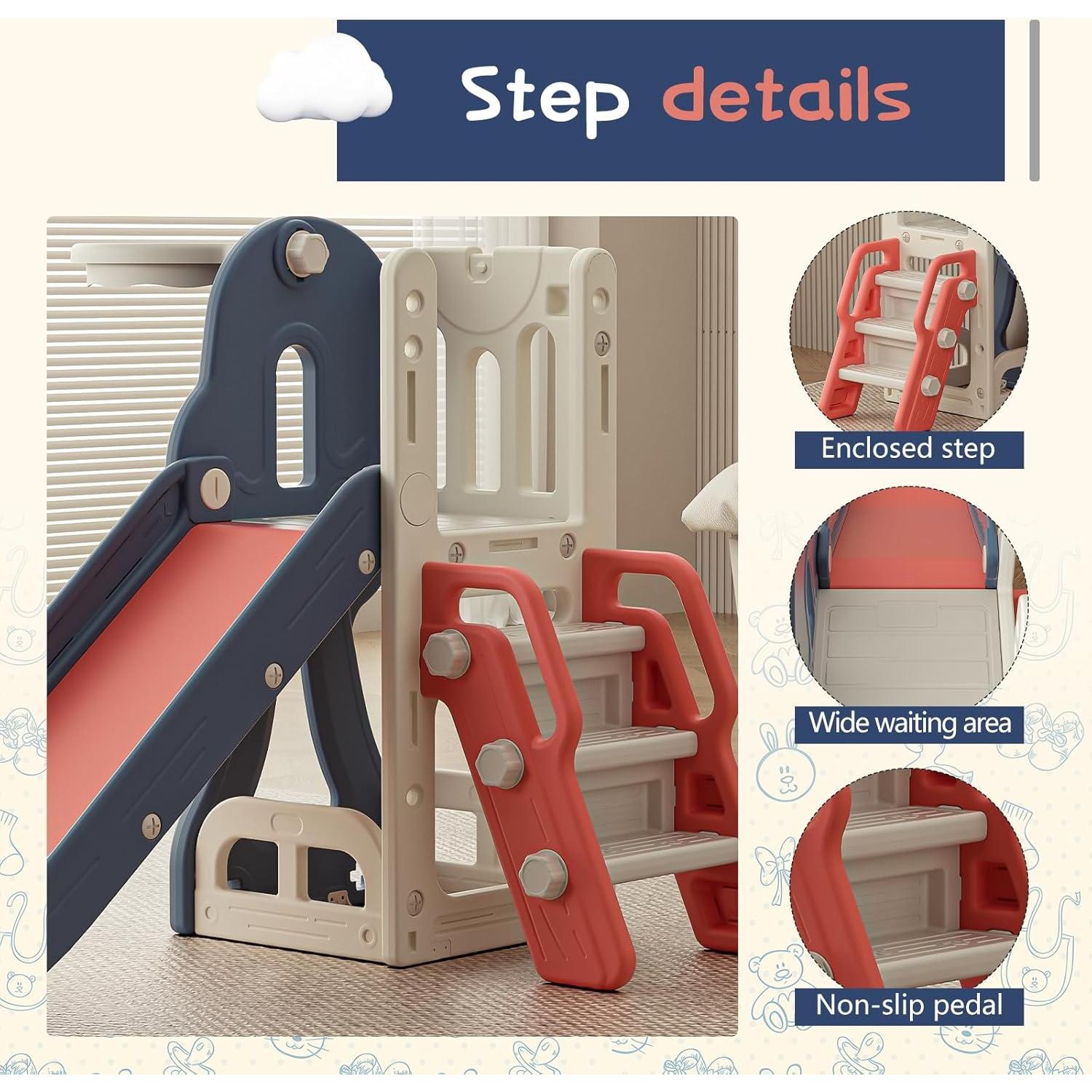 Tobogán para Niños Baotree YYJ24056 con Escalador y Aro