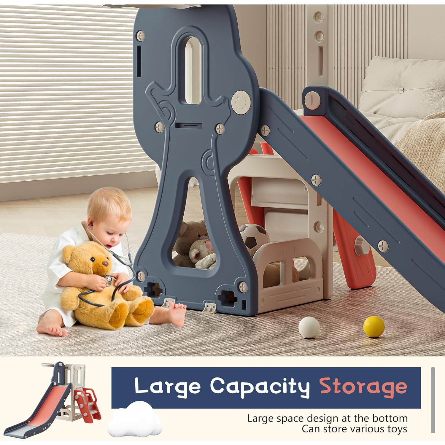 Tobogán para Niños Baotree YYJ24056 con Escalador y Aro