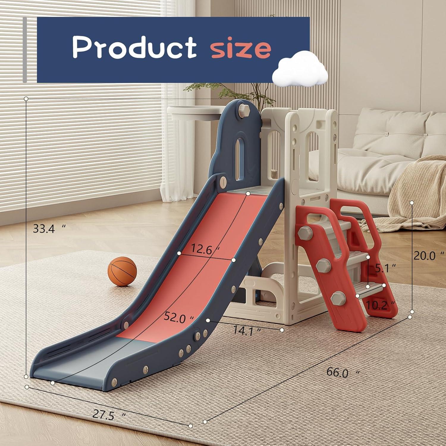 Tobogán para Niños Baotree YYJ24056 con Escalador y Aro