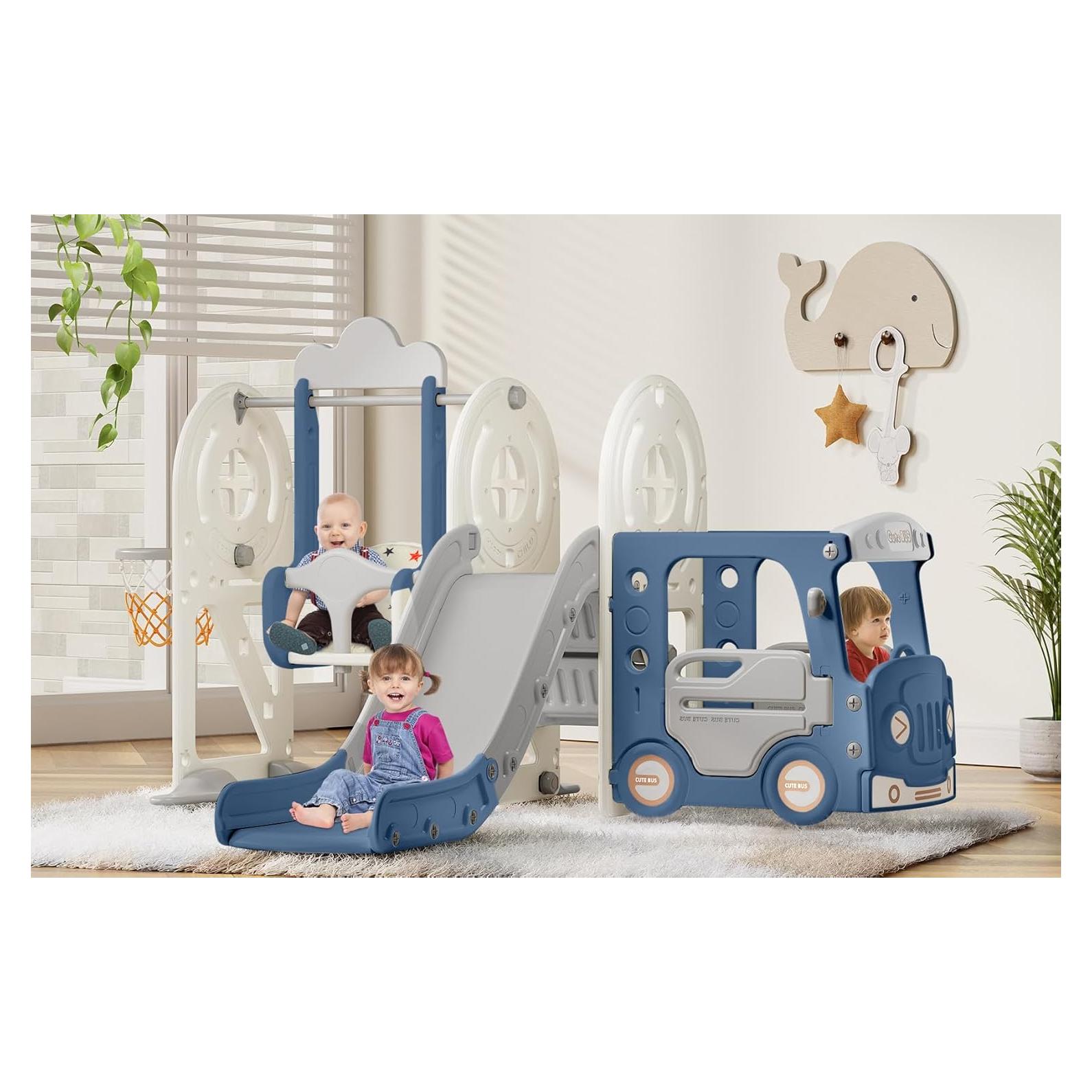 Tobogán para Niños BIERUM 10 en 1 con Columpio y Aro