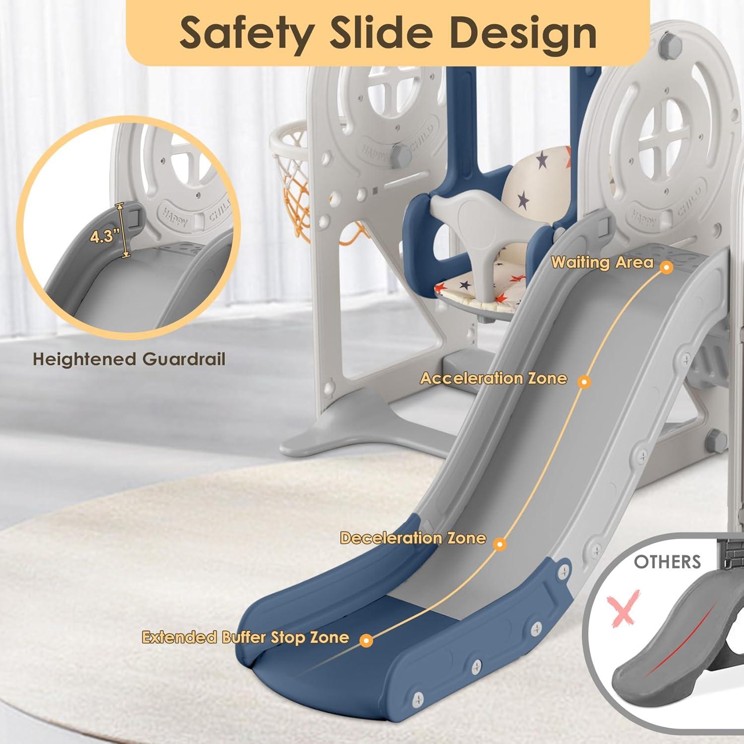 Tobogán para Niños BIERUM 10 en 1 con Columpio y Aro