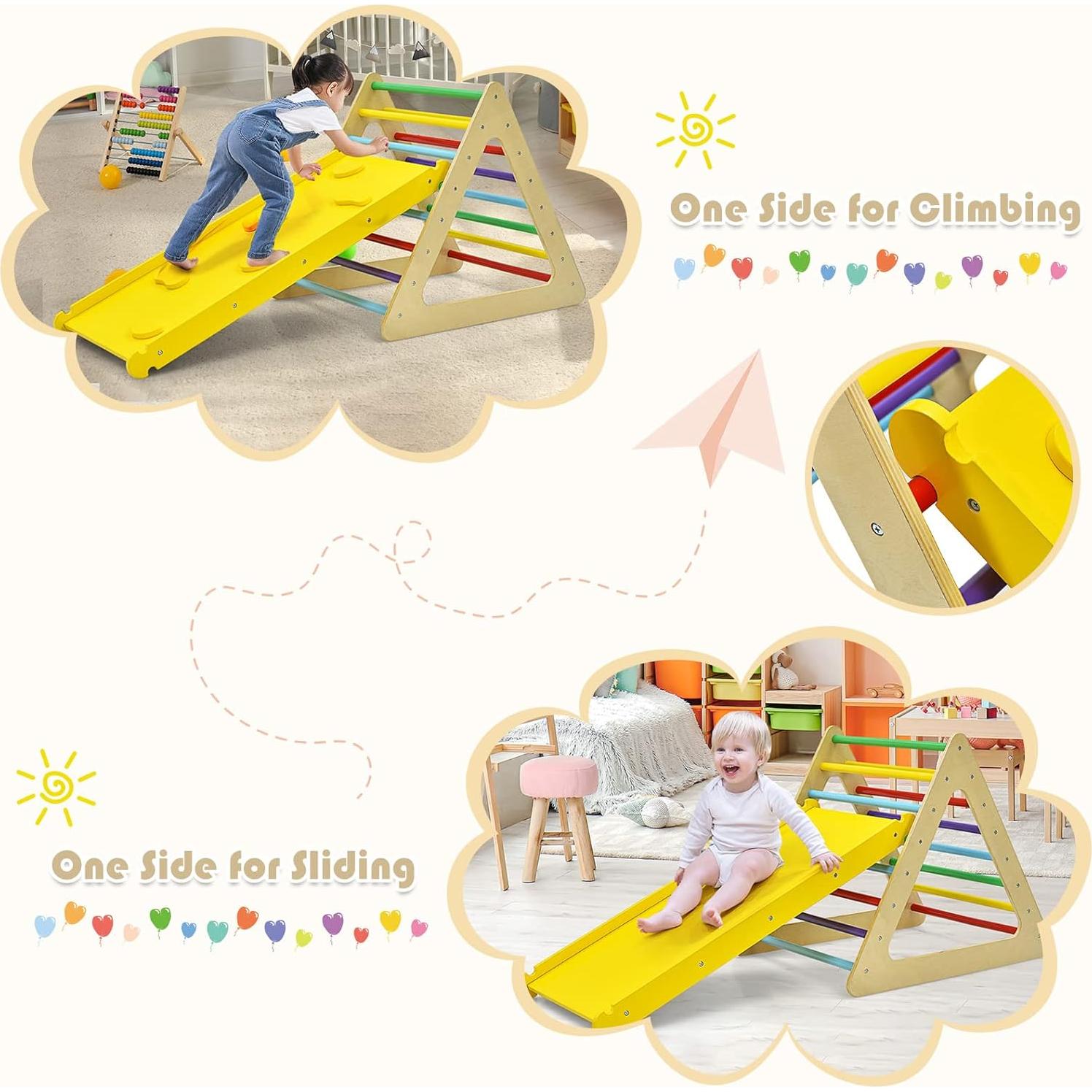 Juguete de Escalada Triangular Costzon de Madera 3 en 1