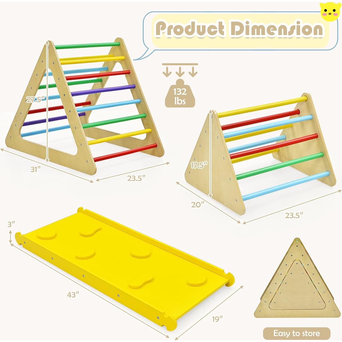 Juguete de Escalada Triangular Costzon de Madera 3 en 1