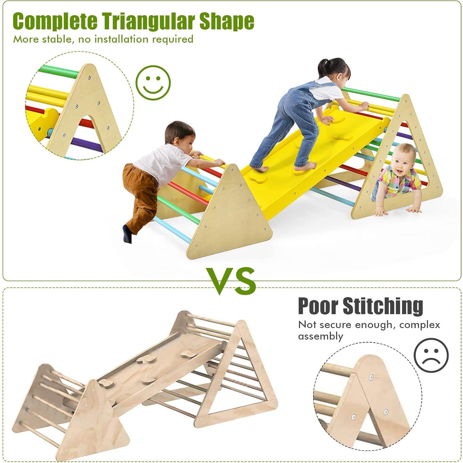 Juguete de Escalada Triangular Costzon de Madera 3 en 1