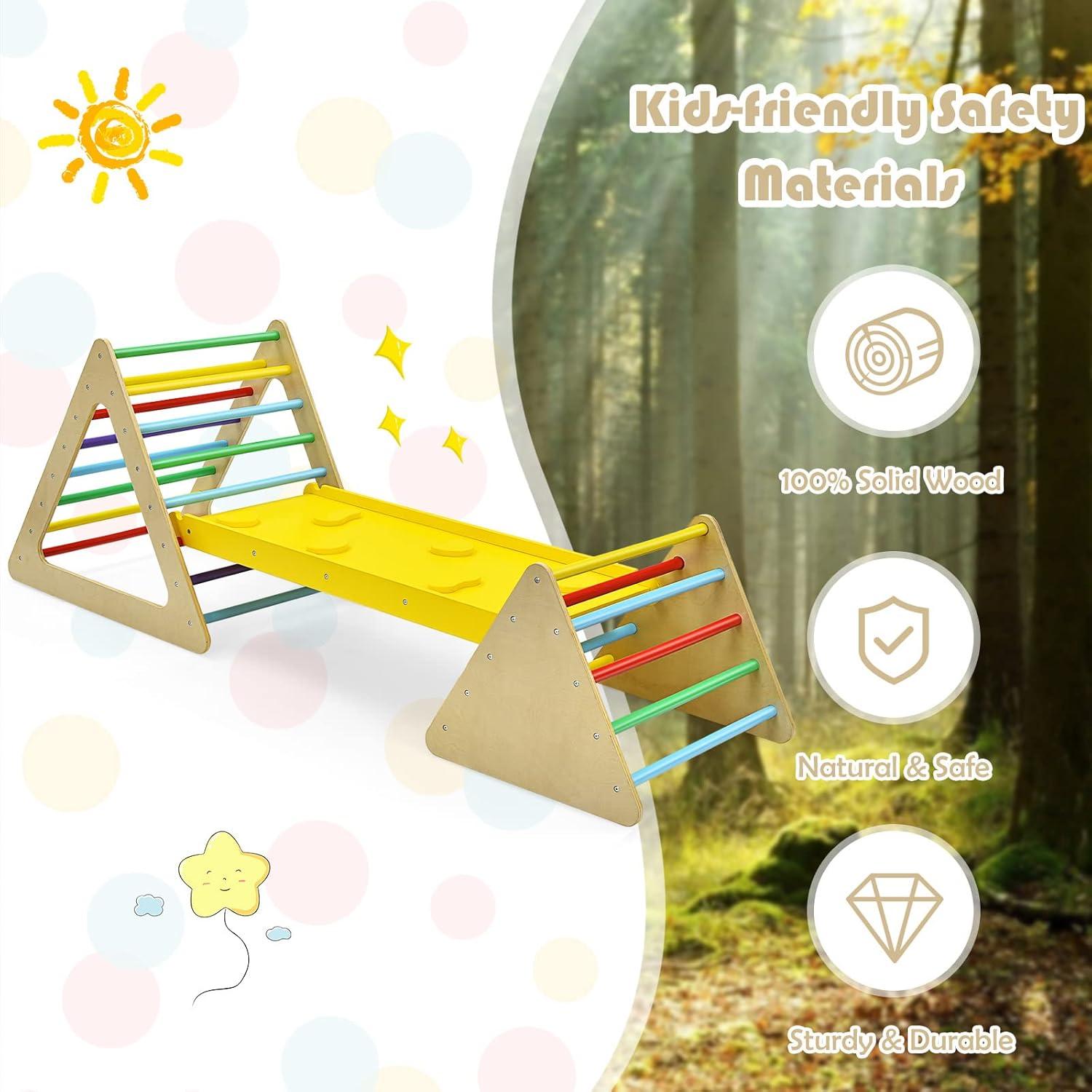 Juguete de Escalada Triangular Costzon de Madera 3 en 1