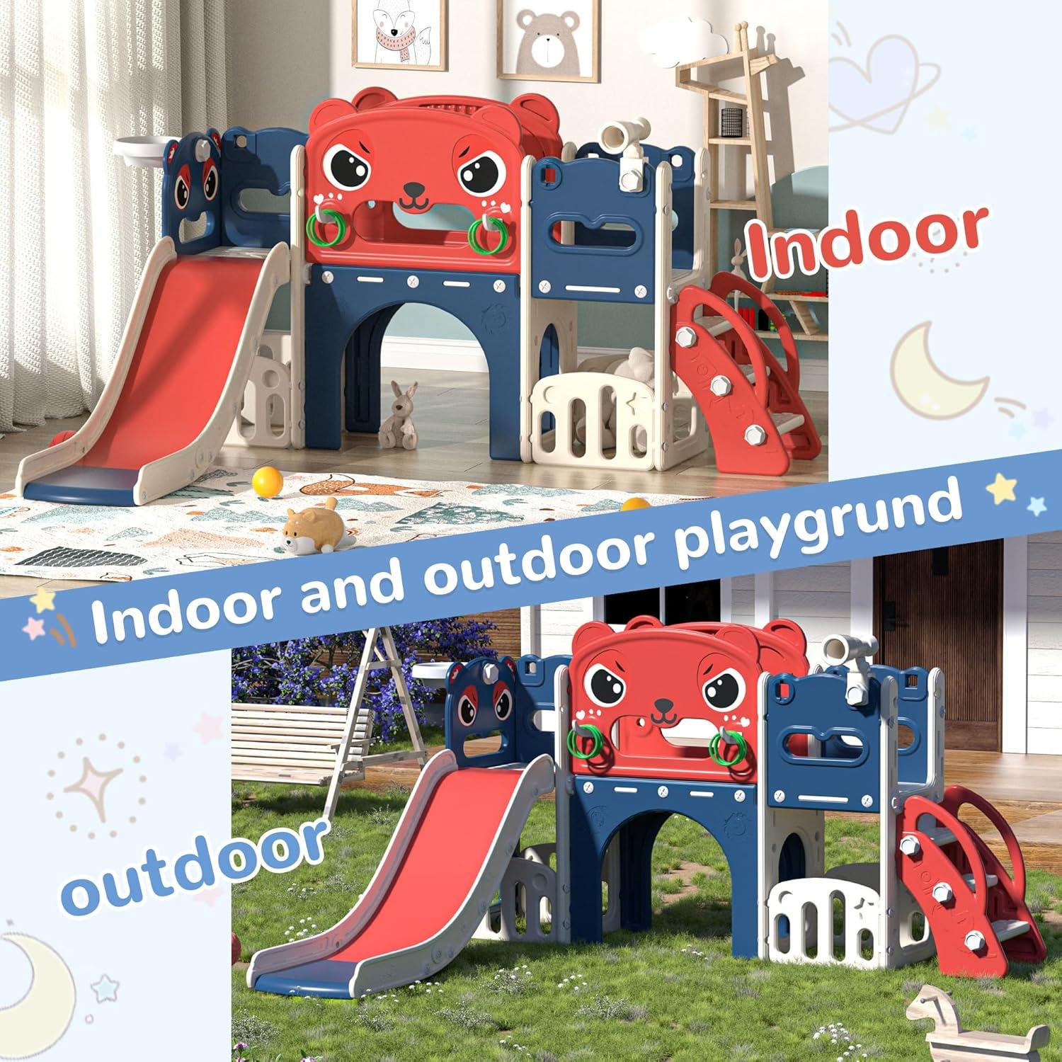 Juego de Esc slides y Escalera 9-en-1 Nyeekoy para Niños