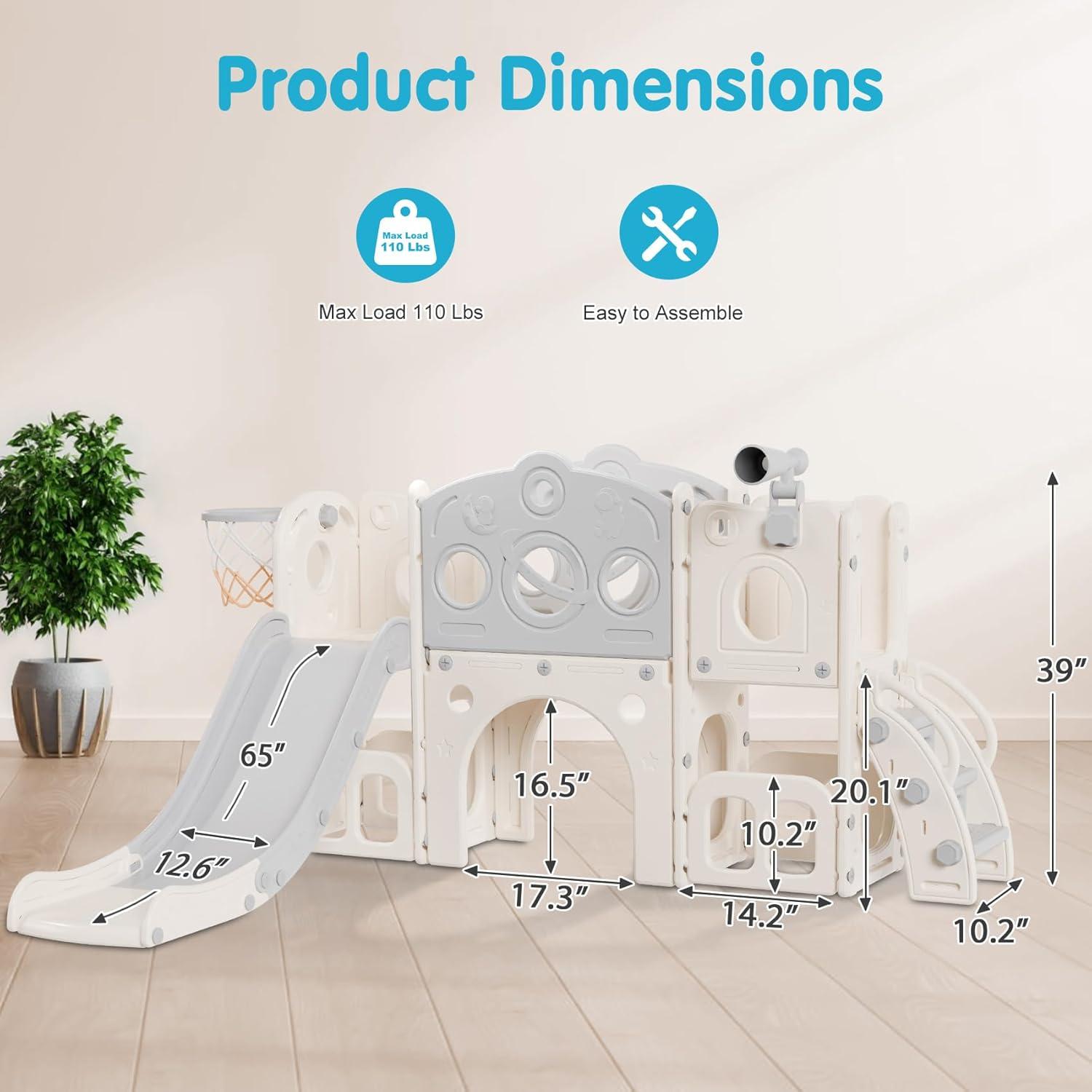 Tobogán 8 en 1 Babytronic para Niños - Interior y Exterior