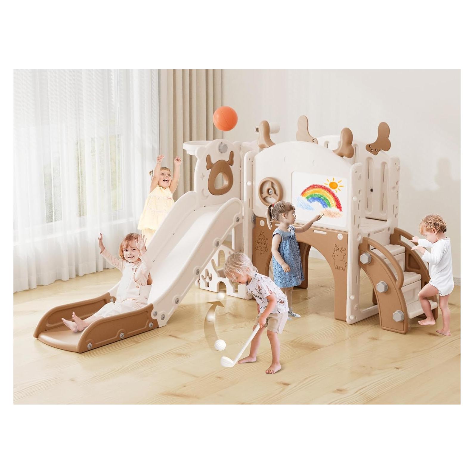 Tobogán para Niños XJD 12 en 1 con Set de Golf y Aro