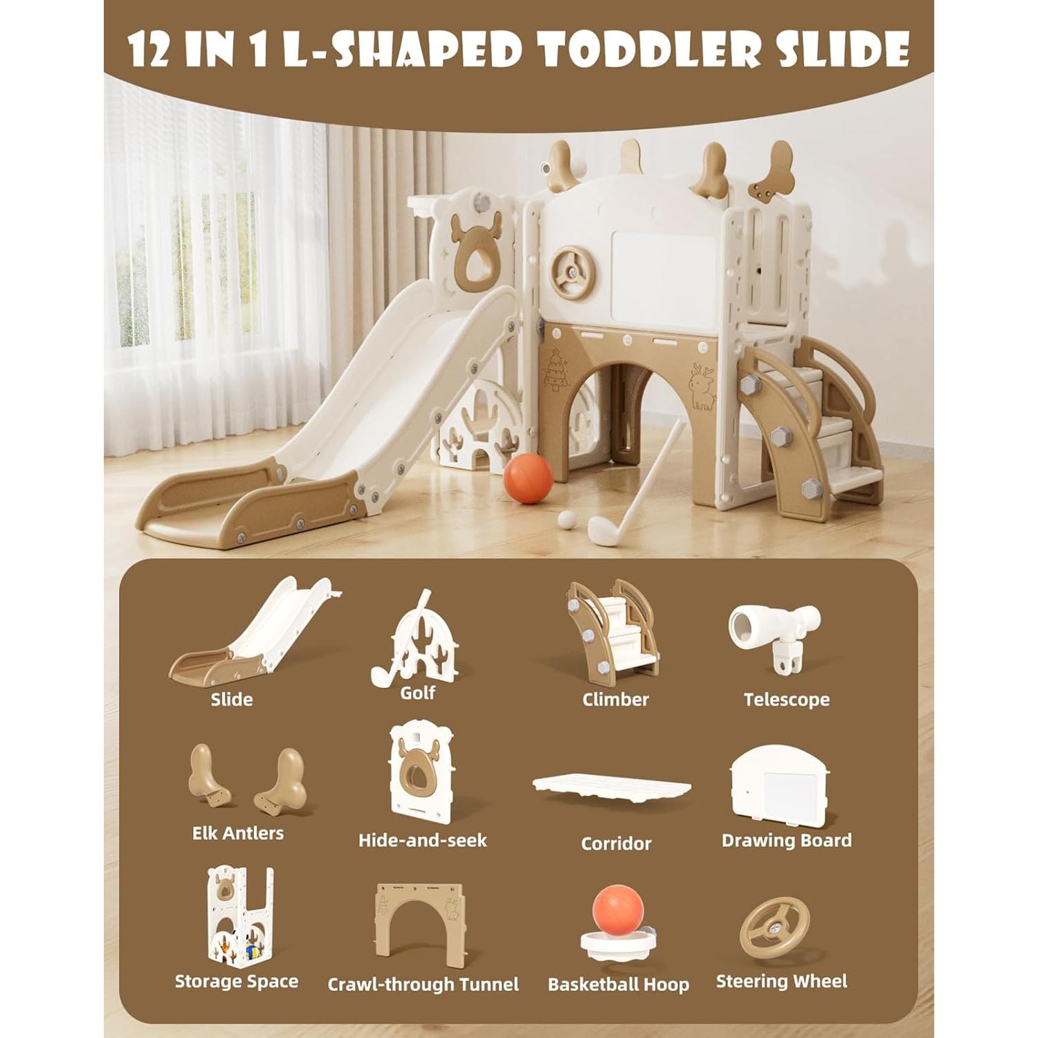 Tobogán para Niños XJD 12 en 1 con Set de Golf y Aro