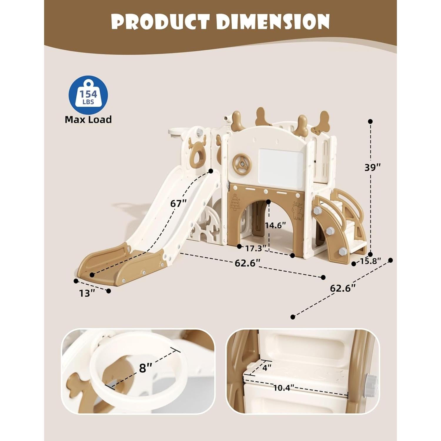 Tobogán para Niños XJD 12 en 1 con Set de Golf y Aro