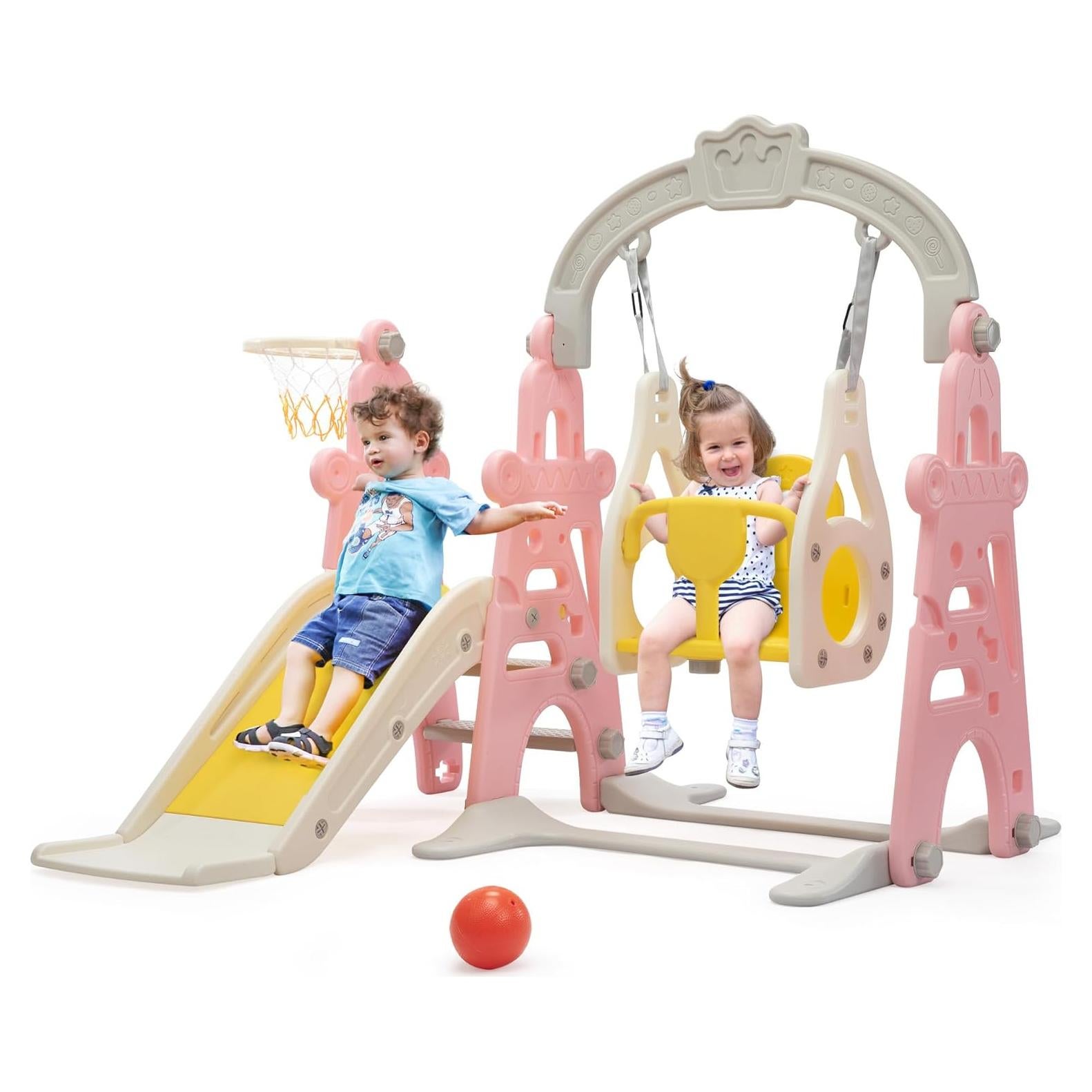 Parque Infantil 3 en 1 Nyeekoy - Tobogán, Columpio y Aro