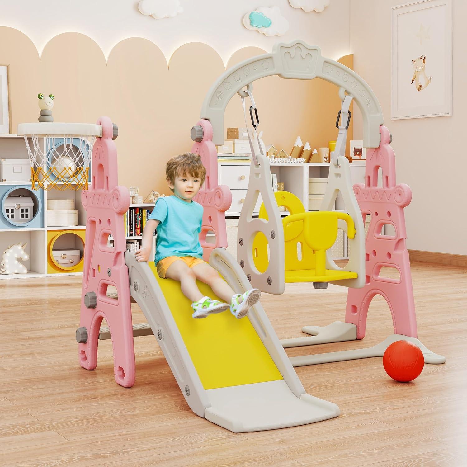 Parque Infantil 3 en 1 Nyeekoy - Tobogán, Columpio y Aro