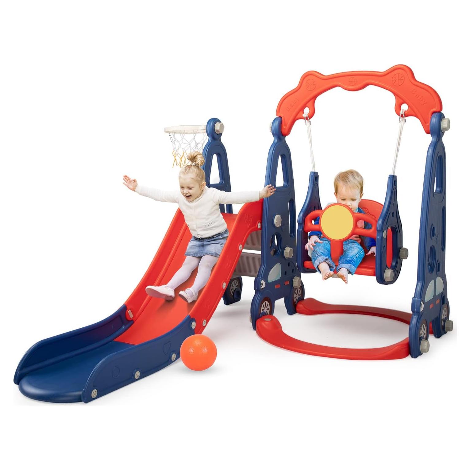 Juego de Escalera y Tobogán 3 en 1 Nyeekoy Rojo