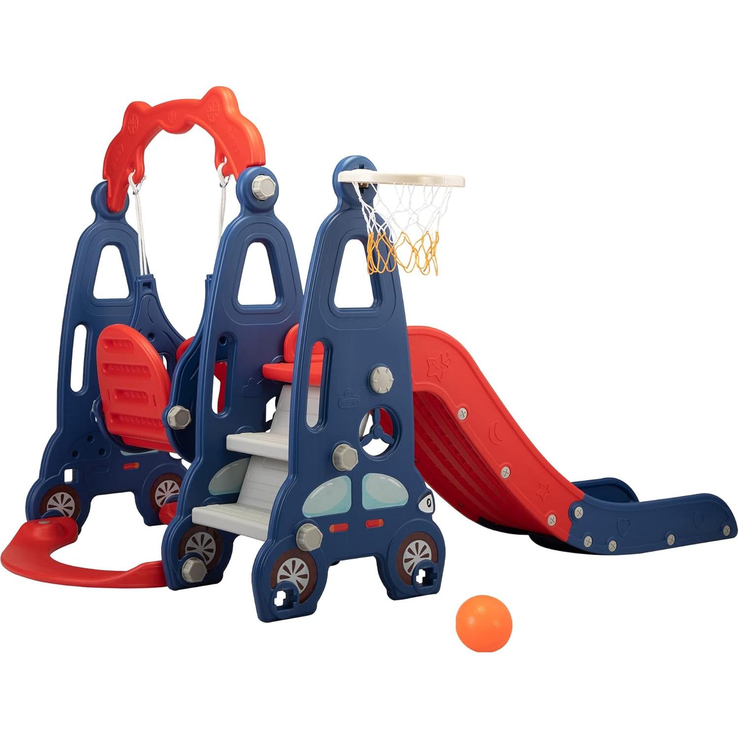 Juego de Escalera y Tobogán 3 en 1 Nyeekoy Rojo