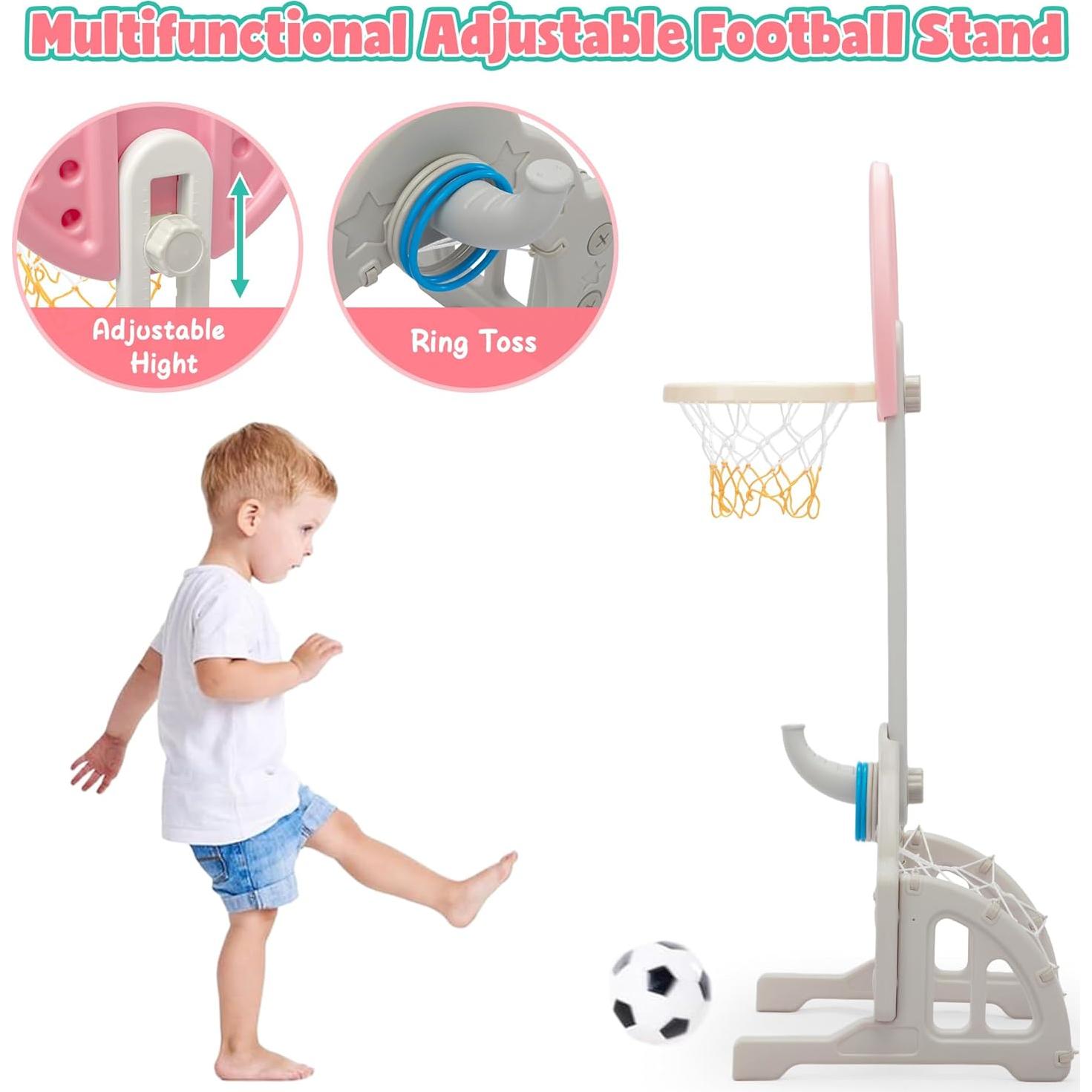 Parque Infantil 6 en 1 Nyeekoy Tobogán y Columpio Rosa