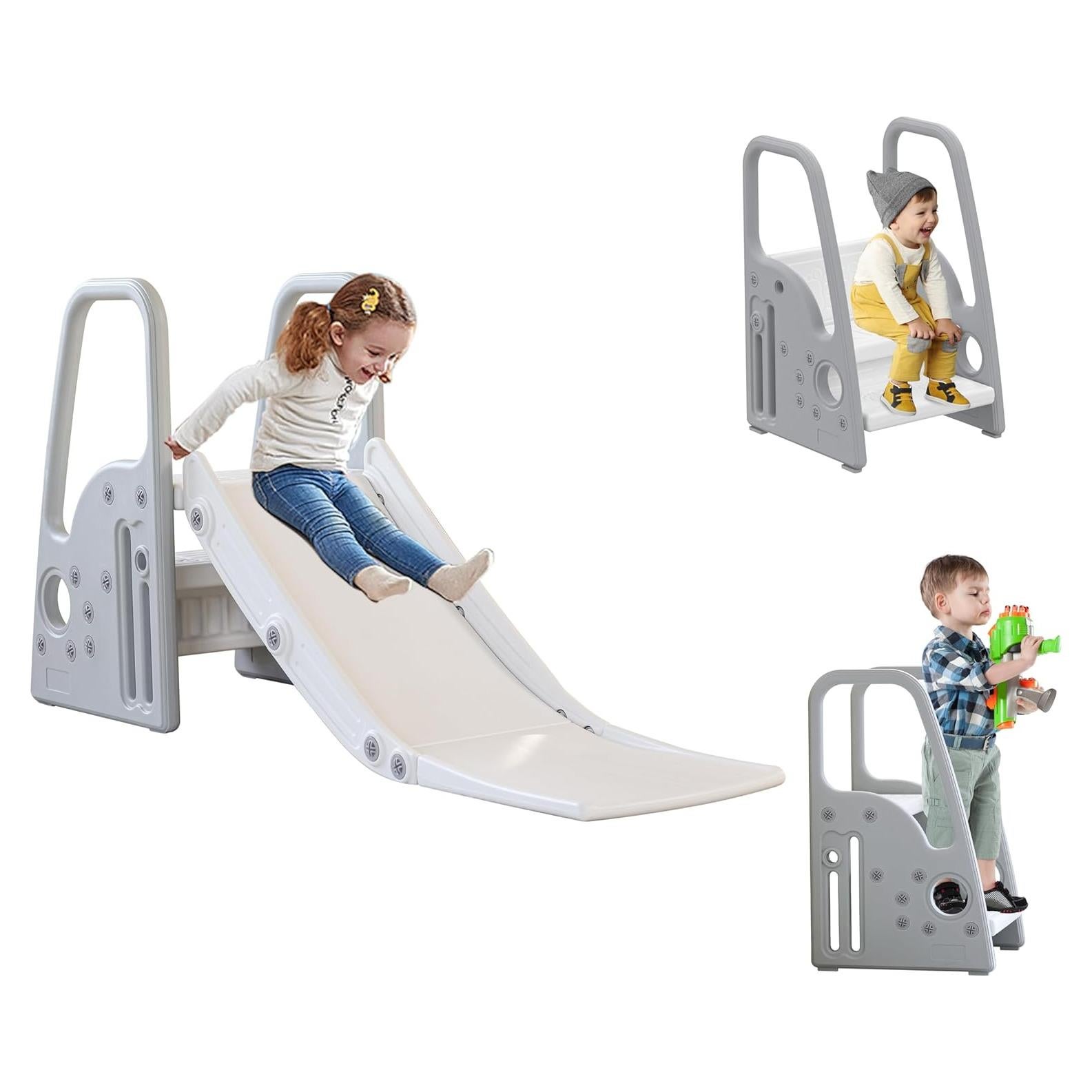 Escalera de Juego 3 en 1 Gumiseao con Tobogán Gris