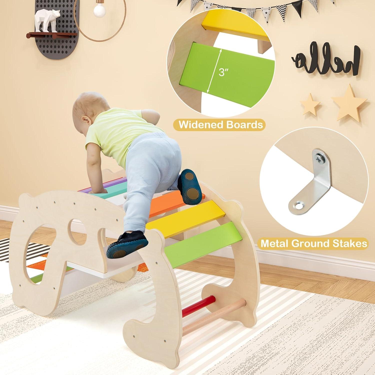 Costzon Arco de Madera 2-en-1 para Niños 1-8 Años