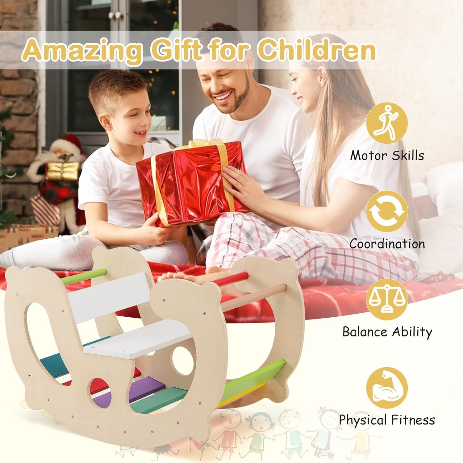 Costzon Arco de Madera 2-en-1 para Niños 1-8 Años