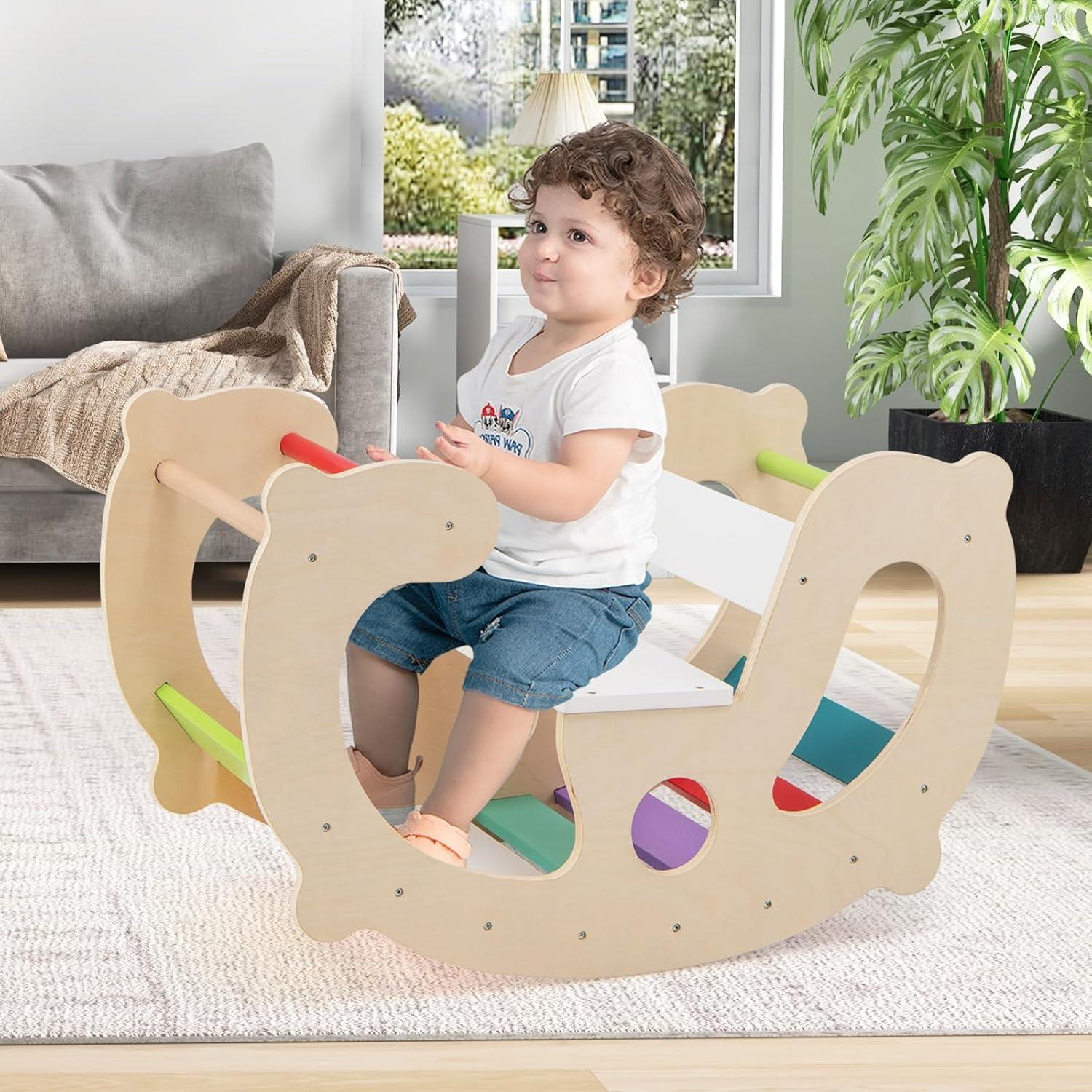 Costzon Arco de Madera 2-en-1 para Niños 1-8 Años