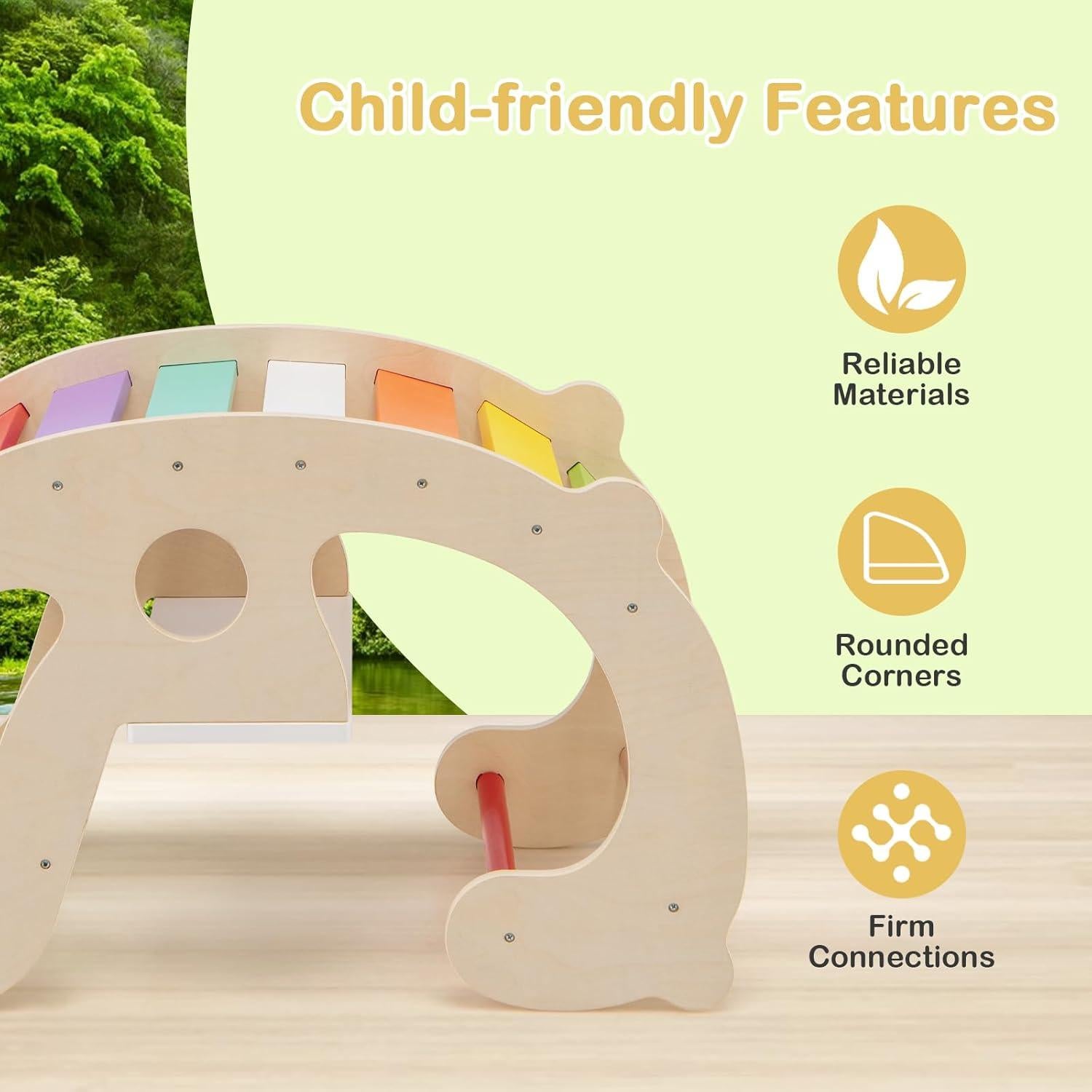 Costzon Arco de Madera 2-en-1 para Niños 1-8 Años