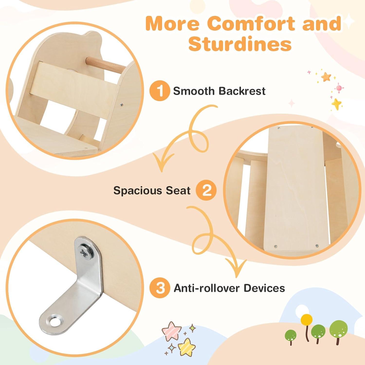 HONEY JOY Arco de Escalada Balancín de Madera para Niños